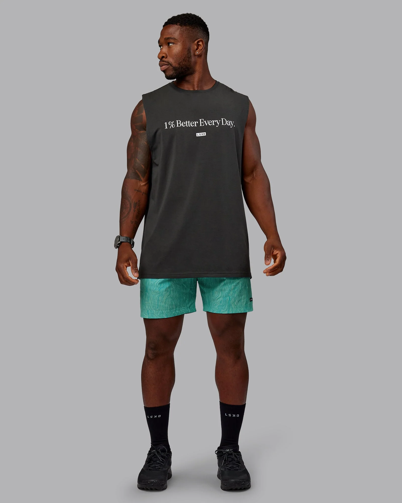 1% Better FLXCotton Training Fit Tank - Pirate Black - Image 3