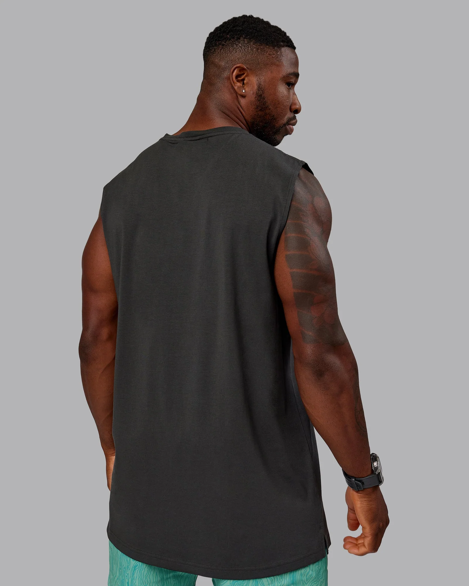 1% Better FLXCotton Training Fit Tank - Pirate Black - Image 4