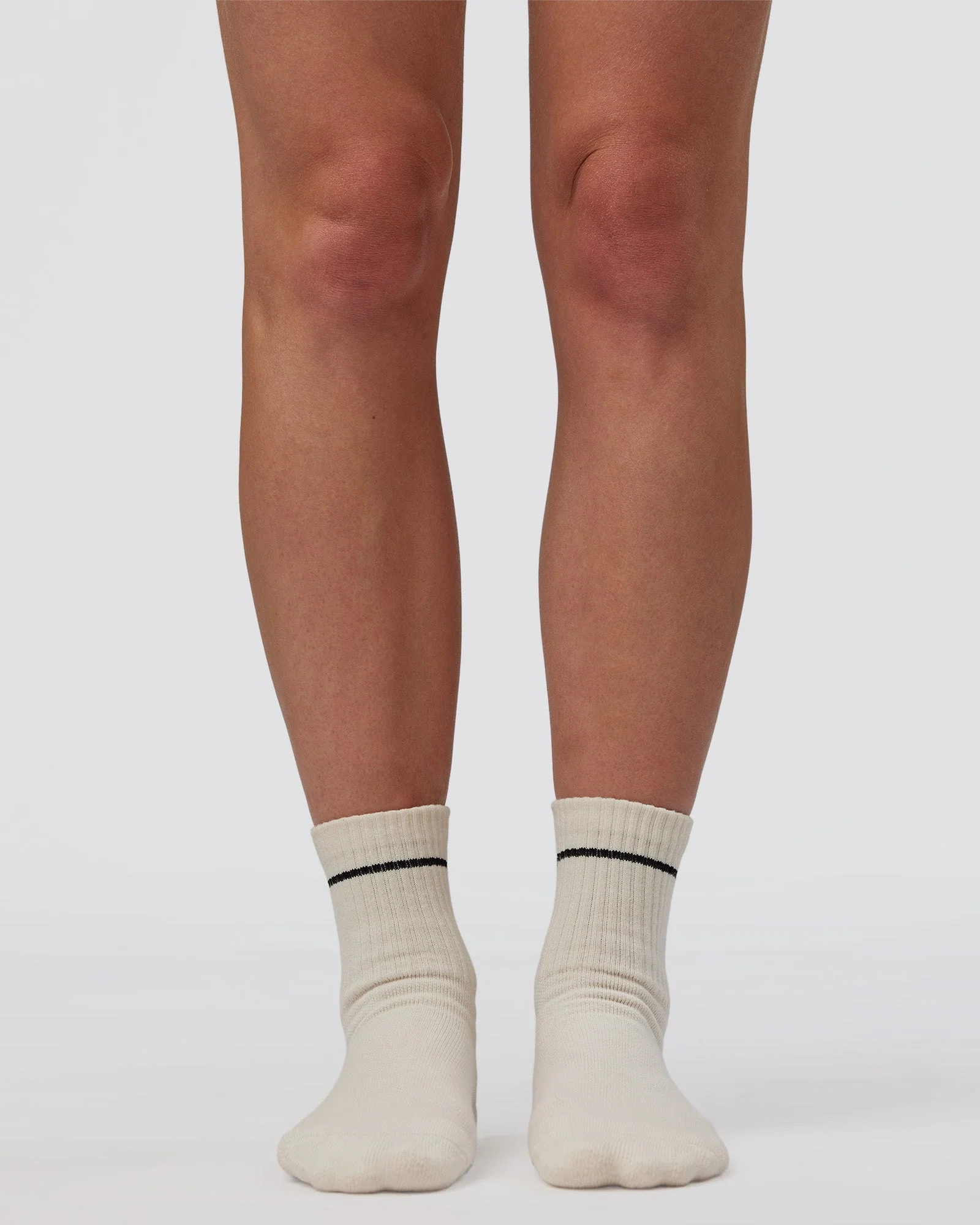 1% Better Pilates Grip Sock - Off White-Black - Image 4