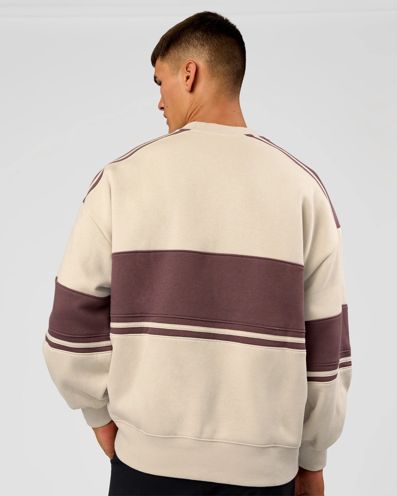 A-Team Sweater Oversize - Shale Beige-Cocoa Powder - Image 4