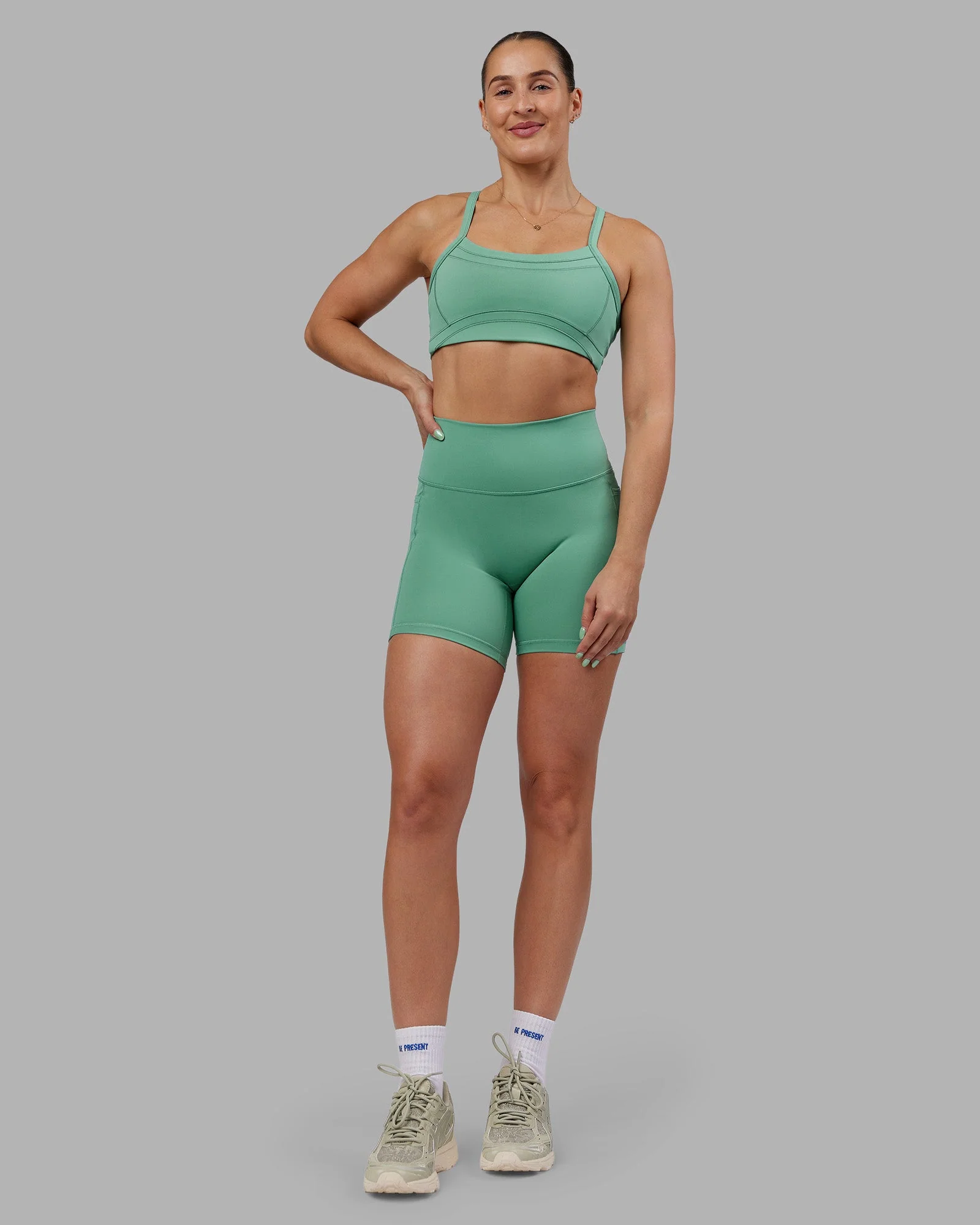 Abs Fusion High-Rise 6" Short Pockets - Matcha Green - Image 2