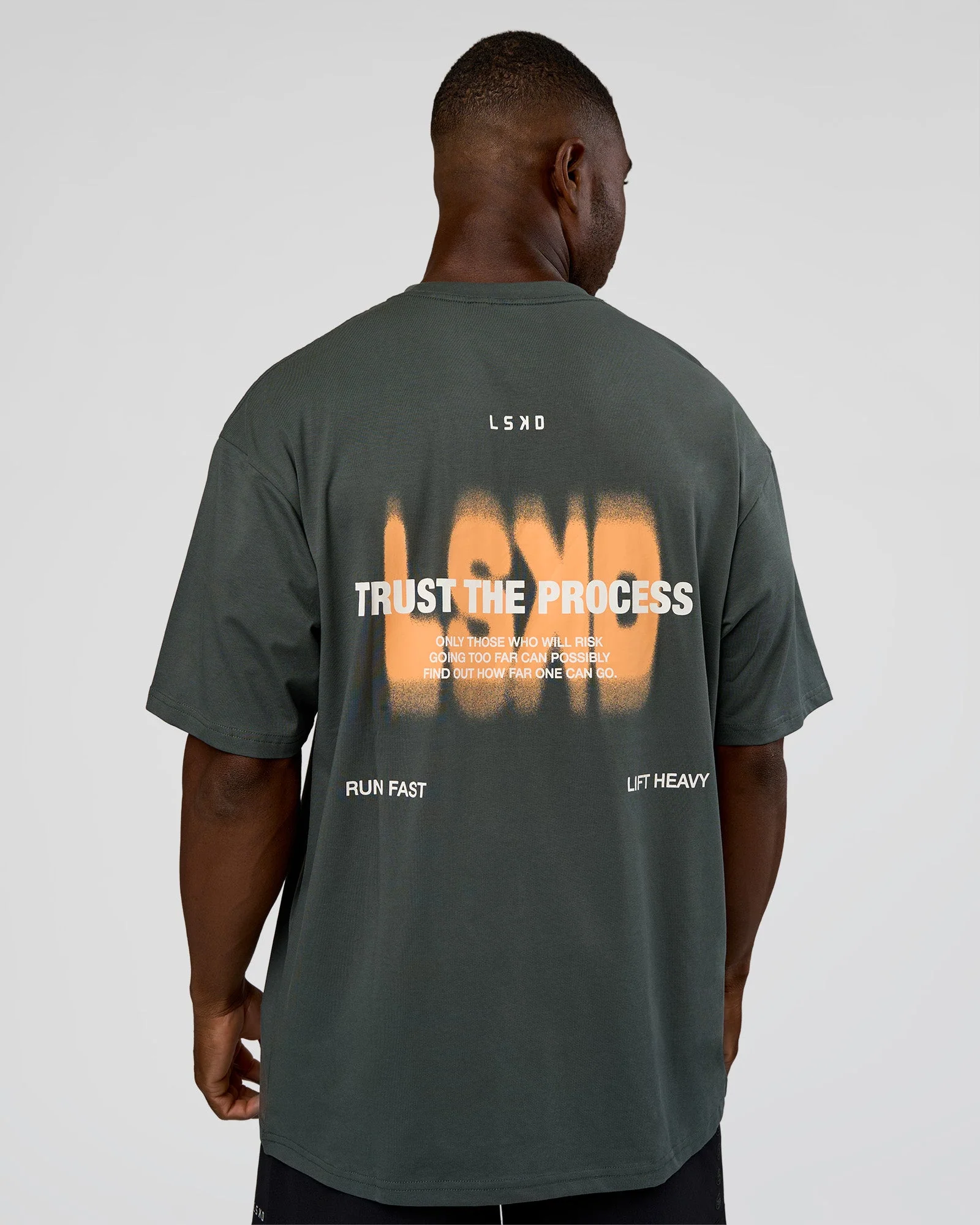 Abstract Haze FLXCotton Tee - Carbon Green-Cantaloupe - Image 2