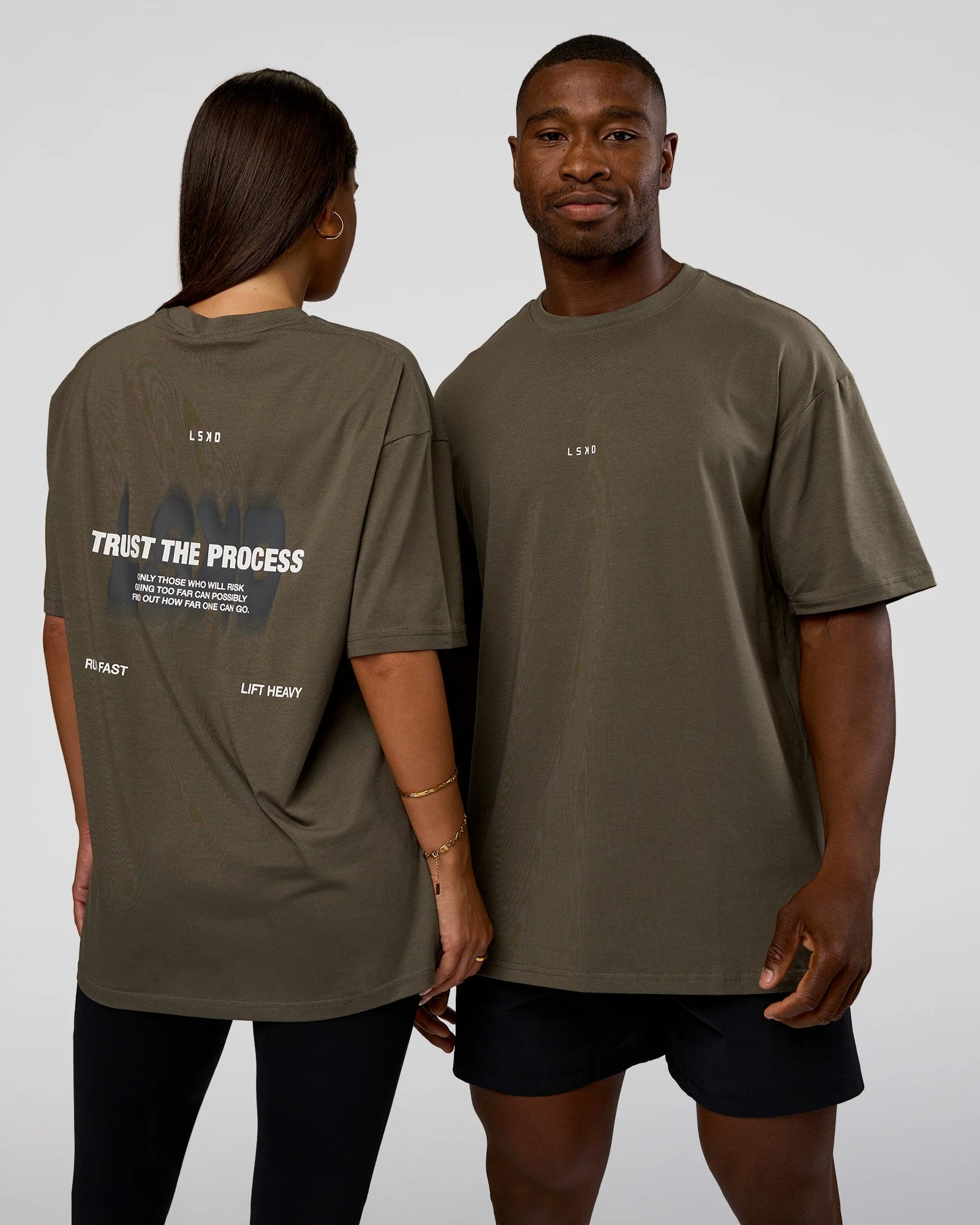Abstract Haze FLXCotton Tee - Walnut Grey-White