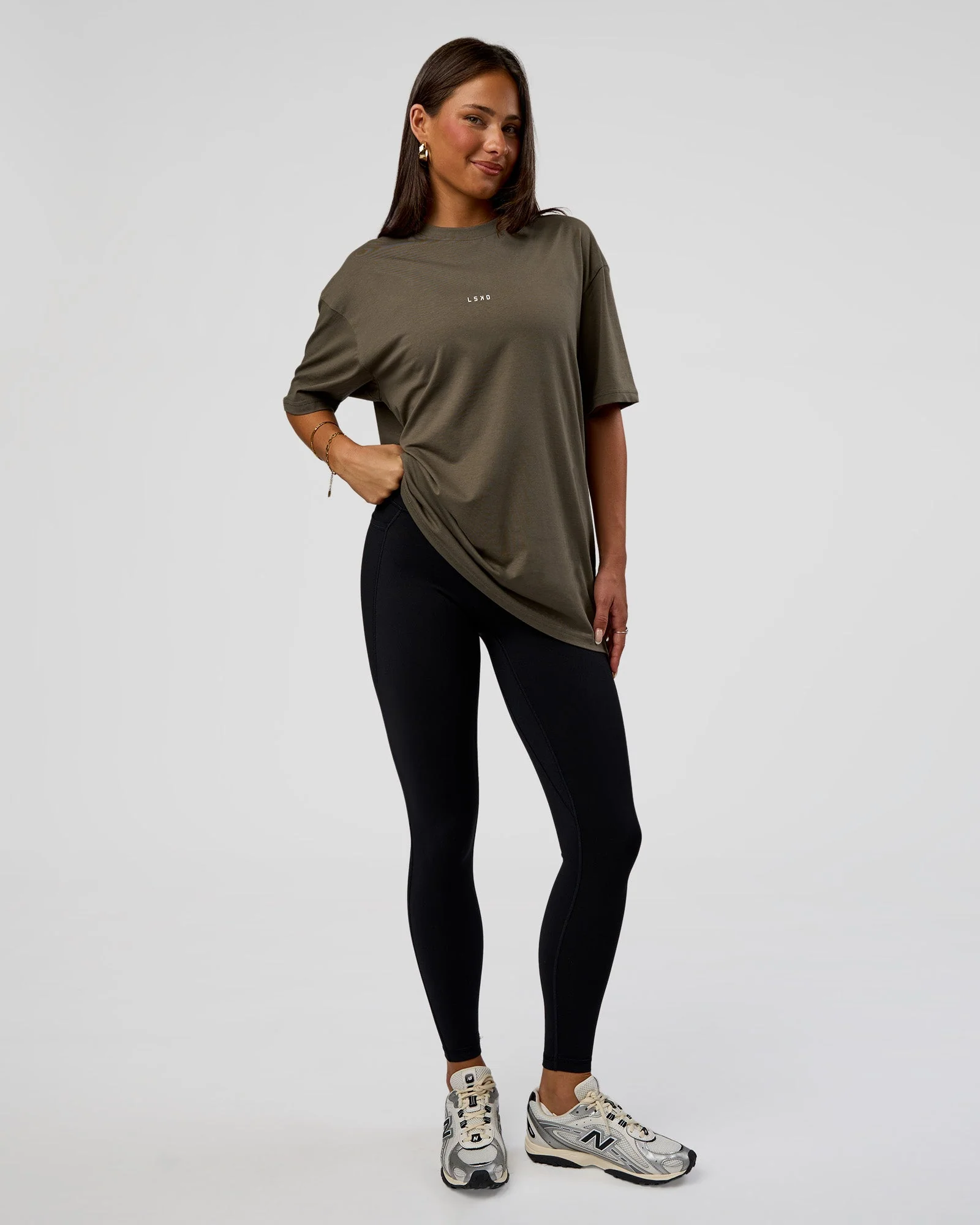 Abstract Haze FLXCotton Tee - Walnut Grey-White - Image 9