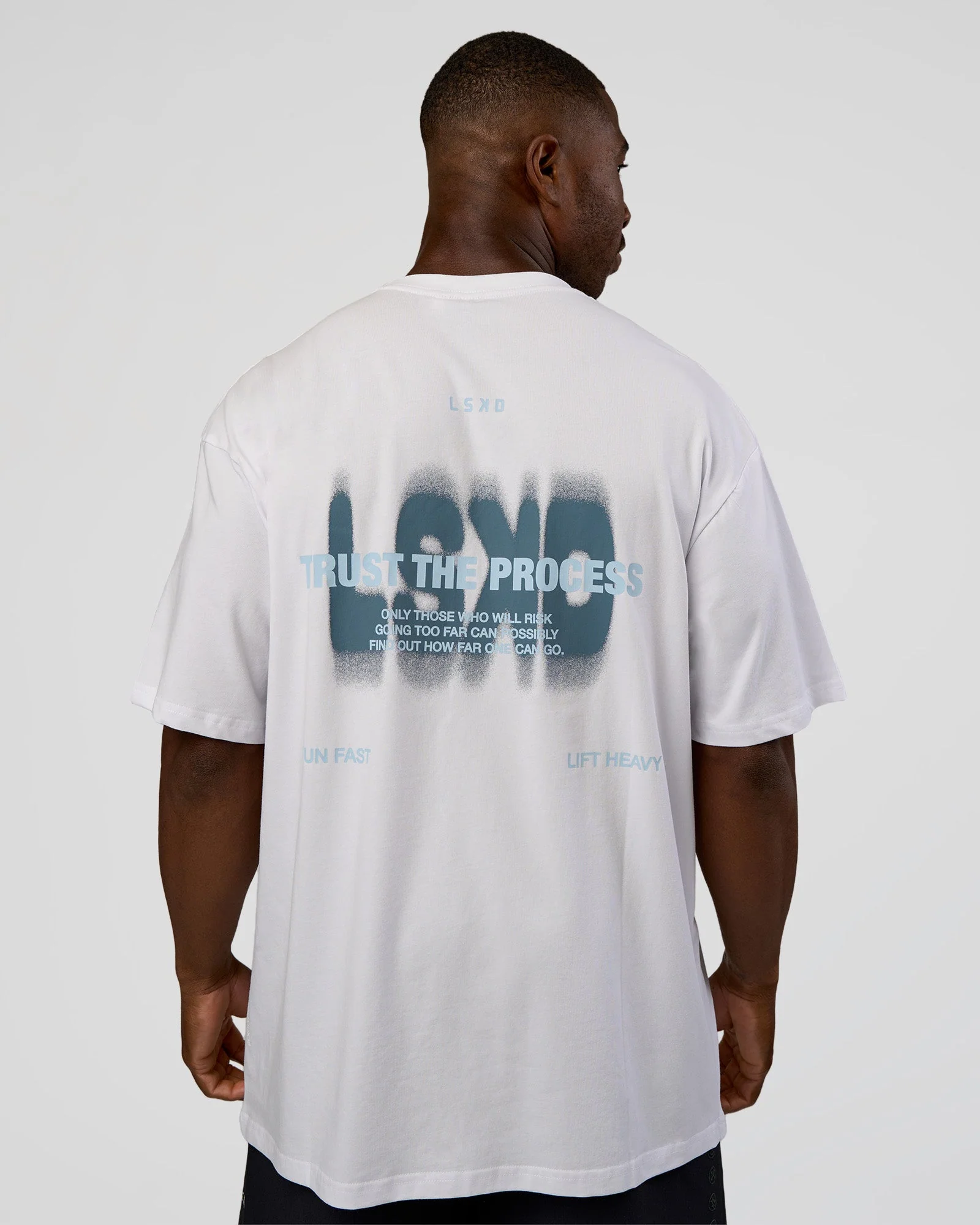 Abstract Haze FLXCotton Tee - White-Blue Aura - Image 2