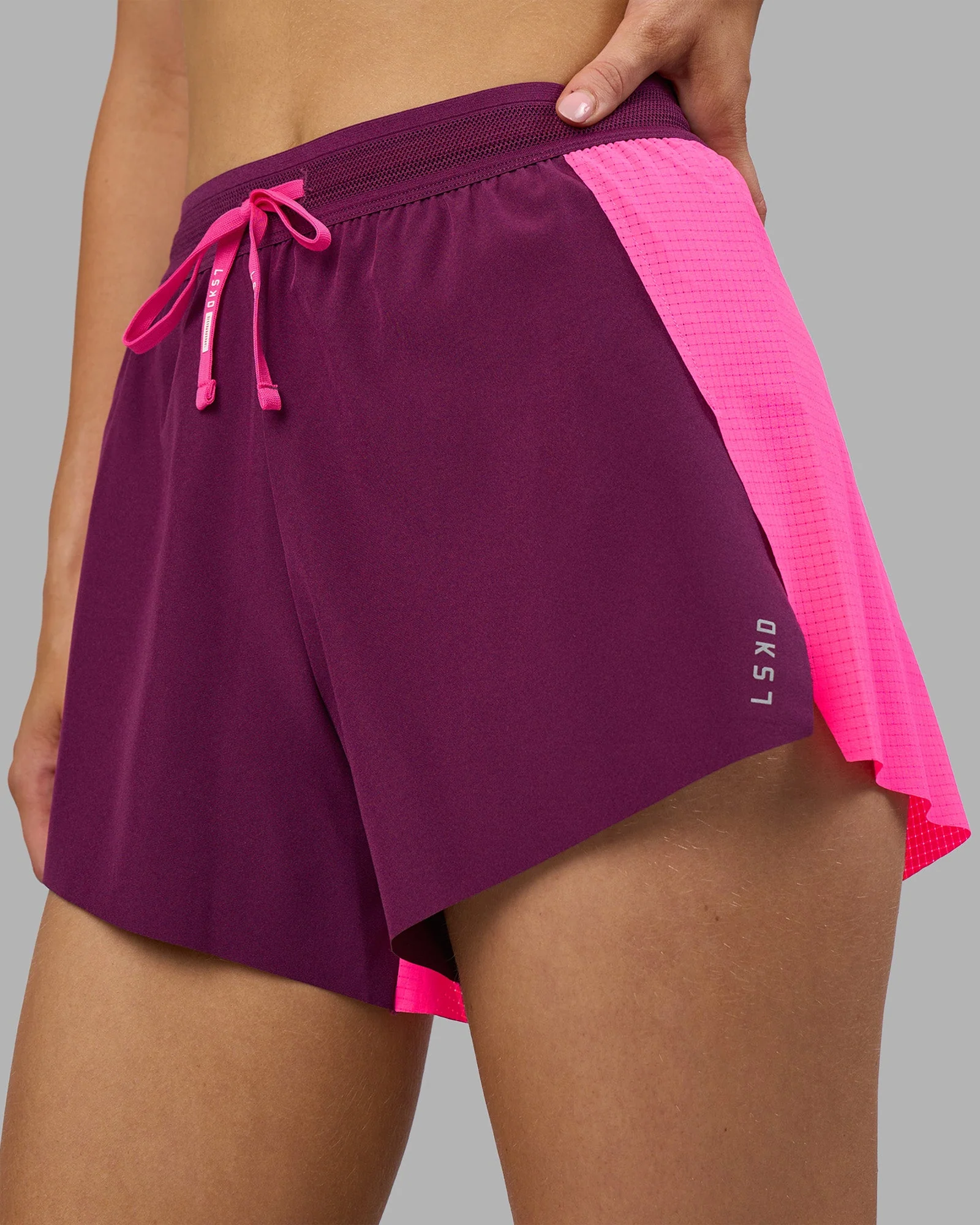 Accelerate 3" High-Rise Running Short - Ultra Pink-Plum Caspia - Image 3