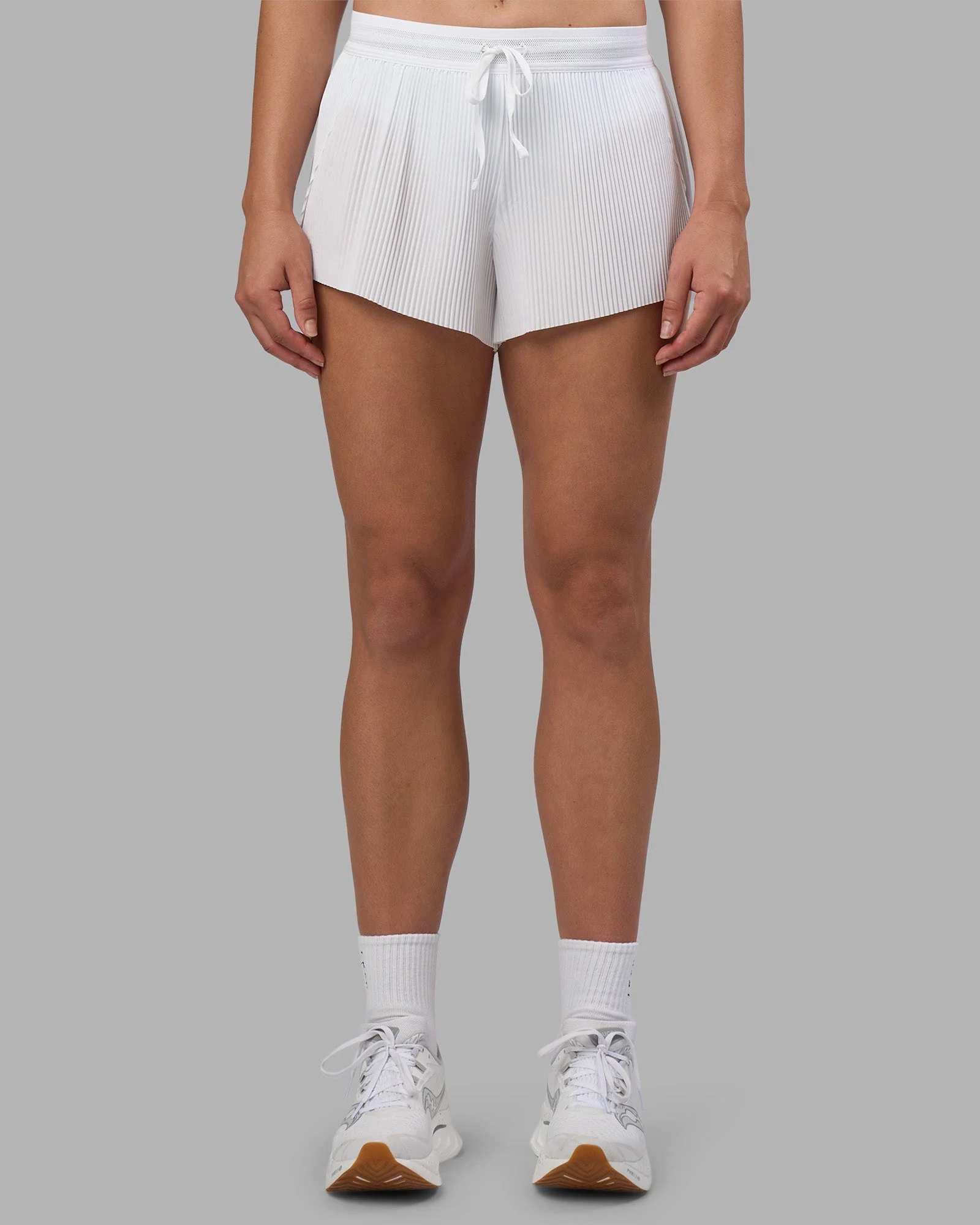Accelerate 3" Pleated Mid-Rise Running Short - White - Image 3