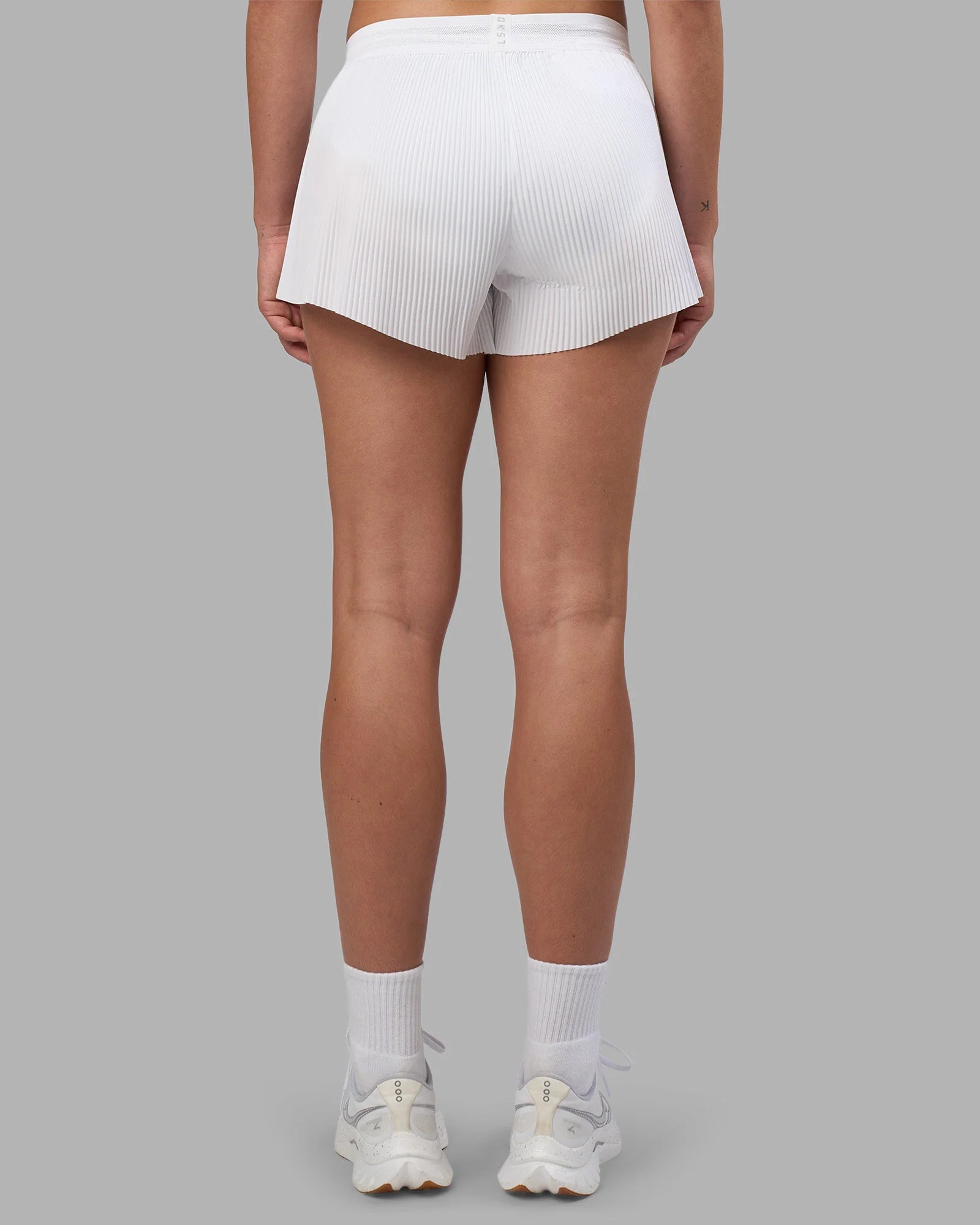 Accelerate 3" Pleated Mid-Rise Running Short - White - Image 4