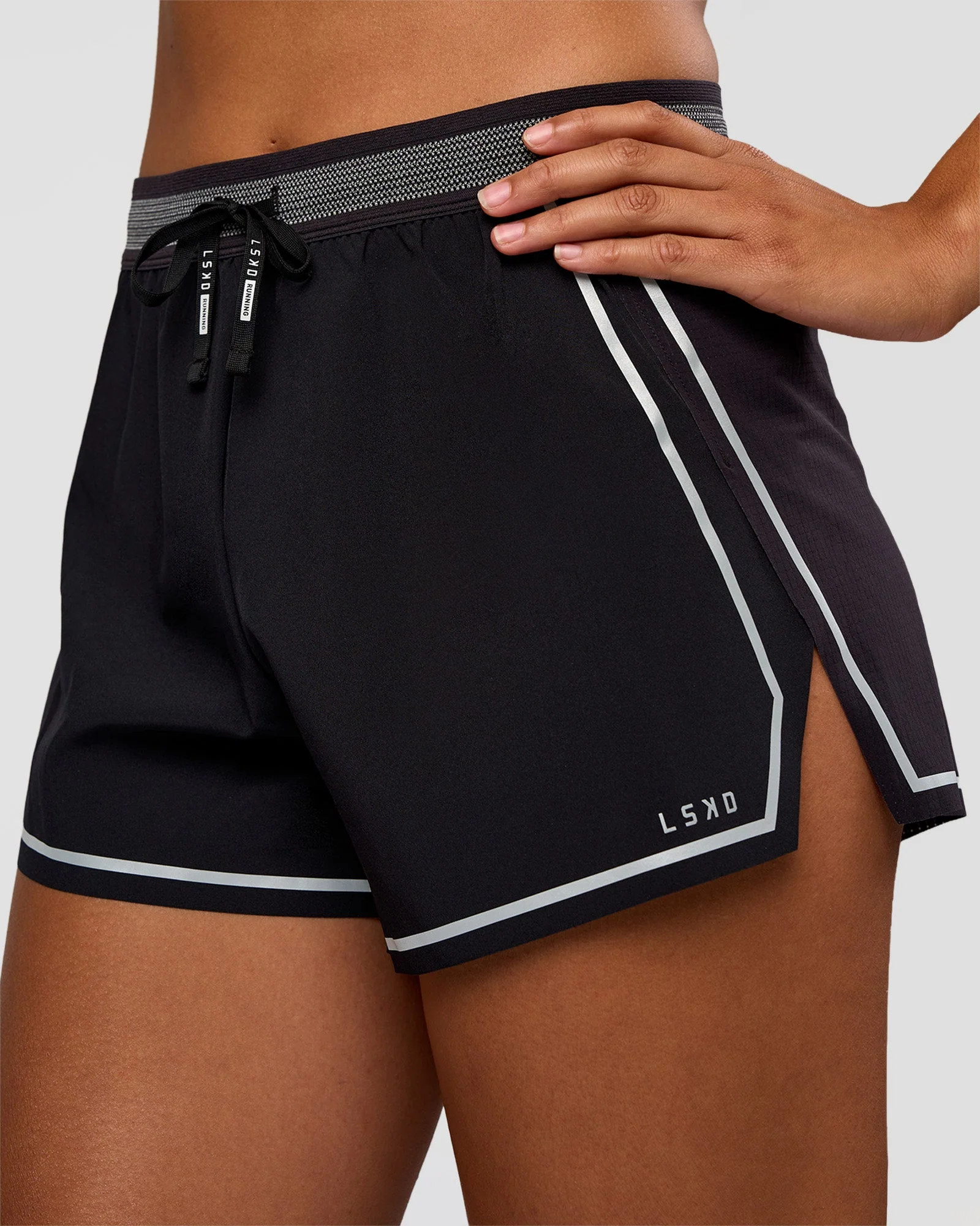 Accelerate 3" Reflective High-Rise Running Short - Black-Reflective - Image 5