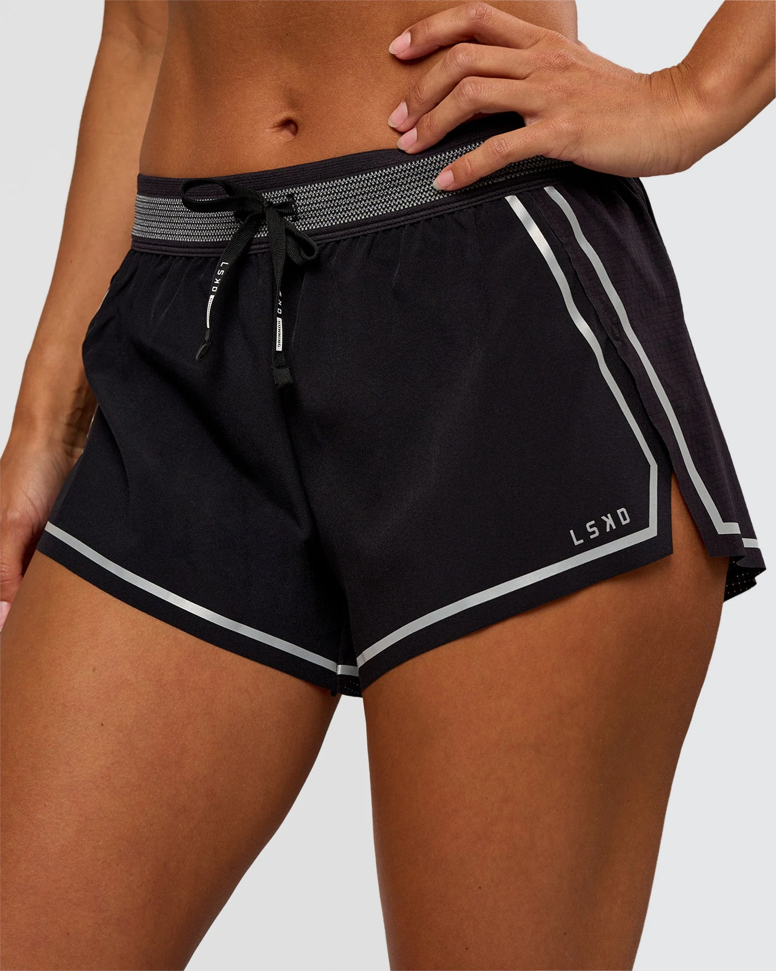 Accelerate 3" Reflective Mid-Rise Running Short - Black-Reflective