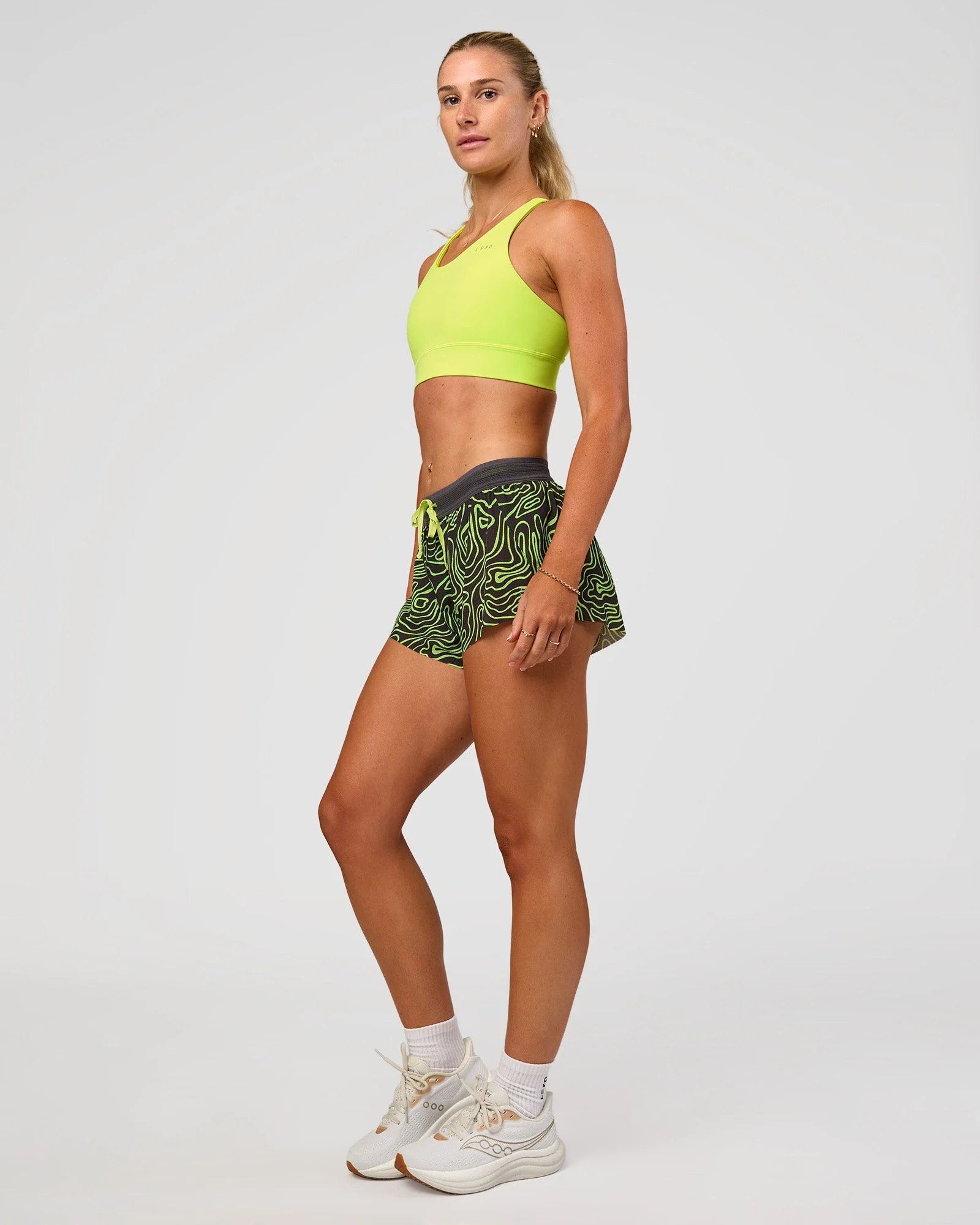 Accelerate 3" Mid-Rise Running Short - Friction Print Hyper Green - Image 9
