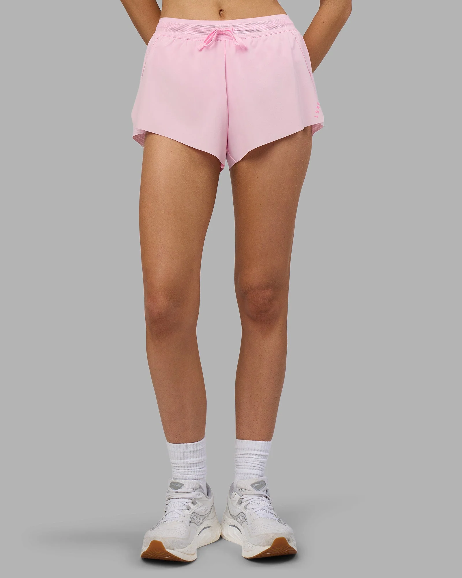 Accelerate 3" Mid-Rise Running Short - Marshmallow-Candy Pink - Image 2