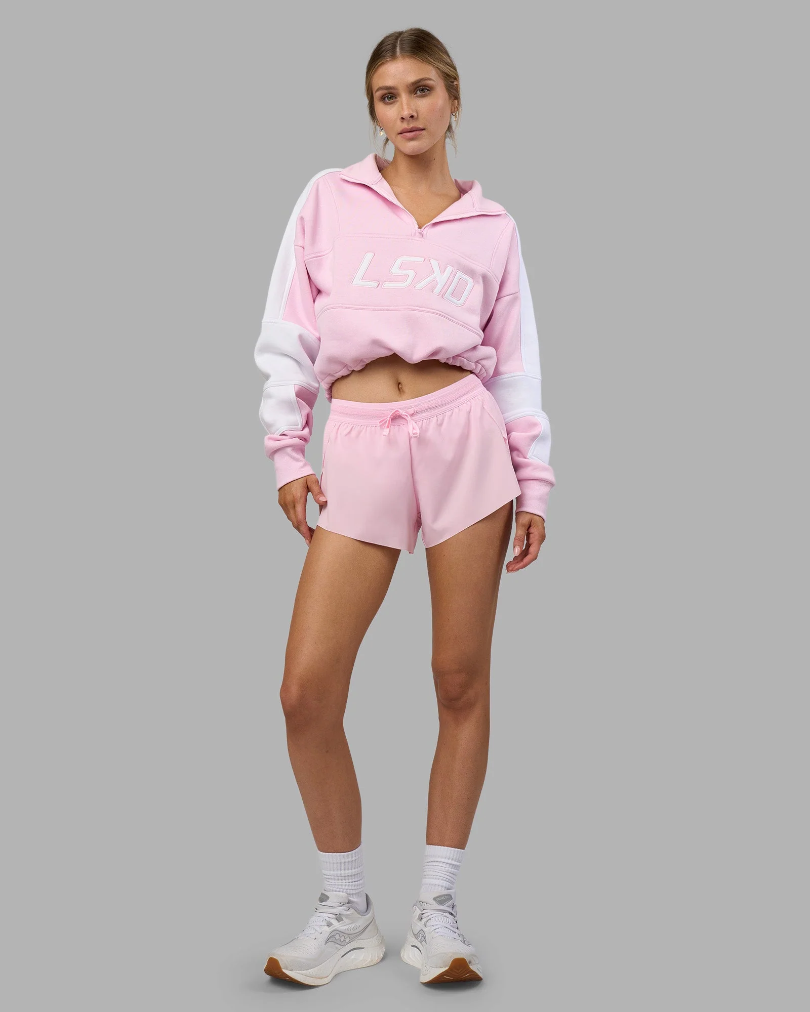 Accelerate 3" Mid-Rise Running Short - Marshmallow-Candy Pink - Image 7