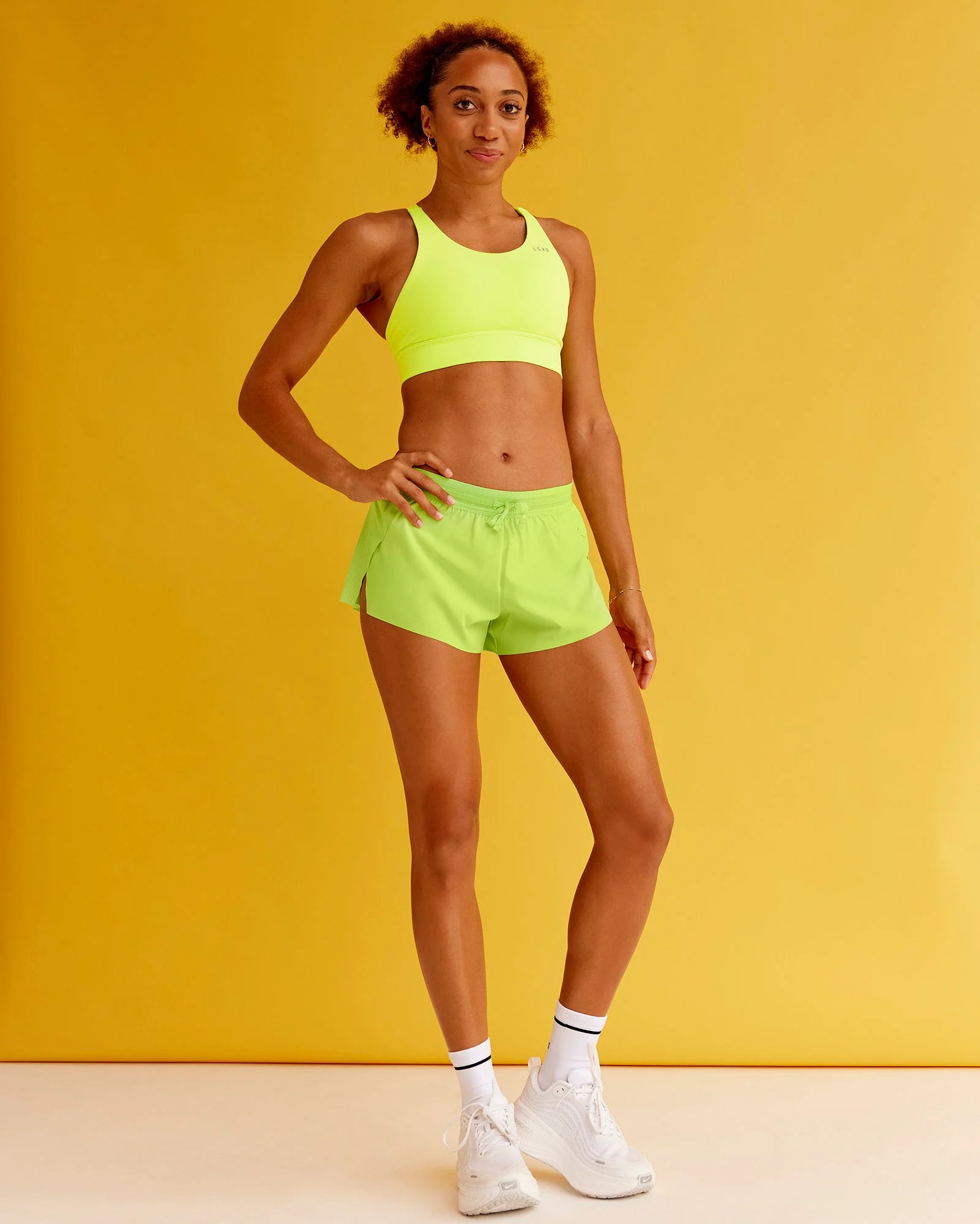 Accelerate Split Strap Sports Bra - Hyper Green - Image 3