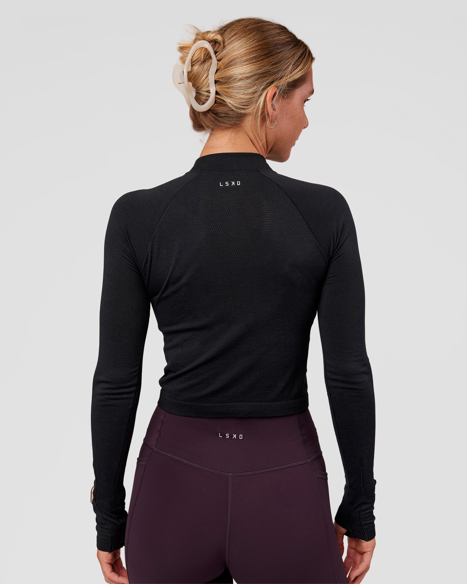AeroFLX+ Long Sleeve Skimmer Half Zip - Black Marl - Image 3
