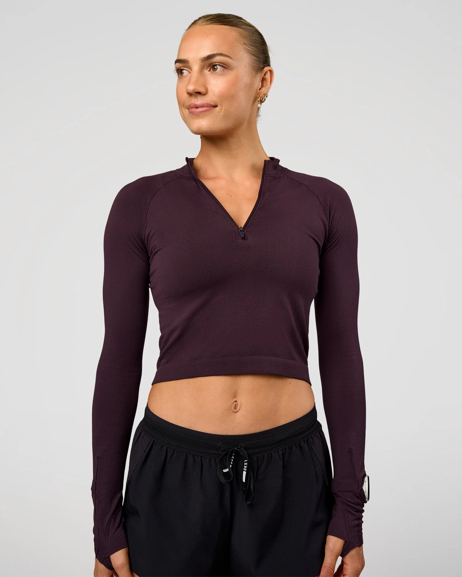 AeroFLX+ Long Sleeve Skimmer Half Zip - Midnight Plum/Midnight Plum
