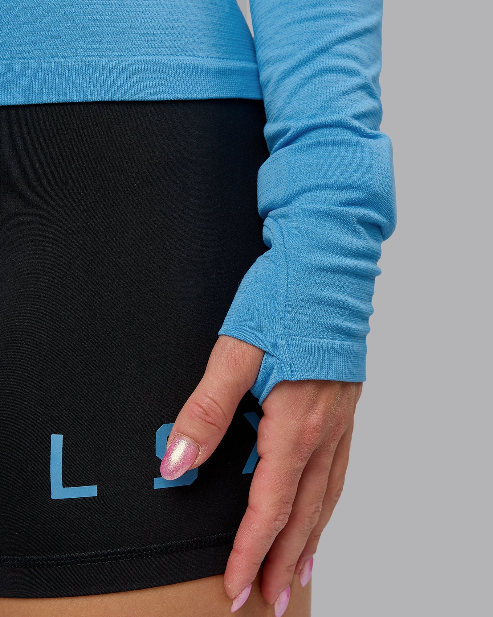 AeroFLX+ Seamless Long Sleeve Tee - Azure Blue Marl - Image 2