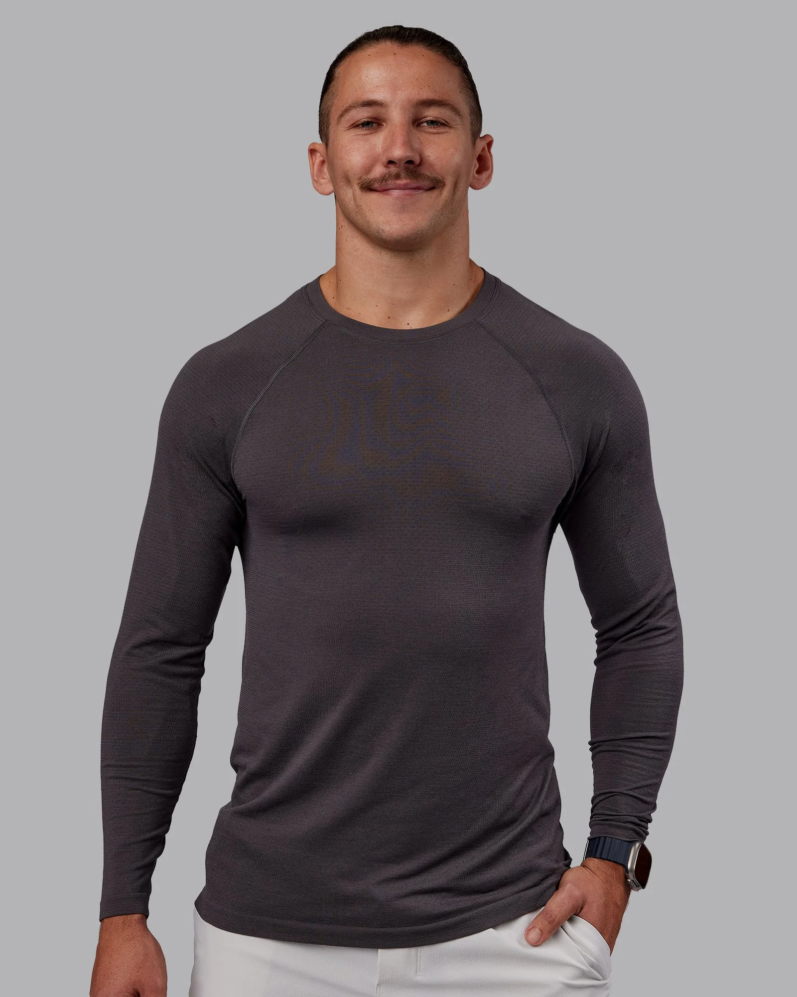 AeroFLX+ Seamless Long Sleeve Tee - Dark Storm/Dark Storm