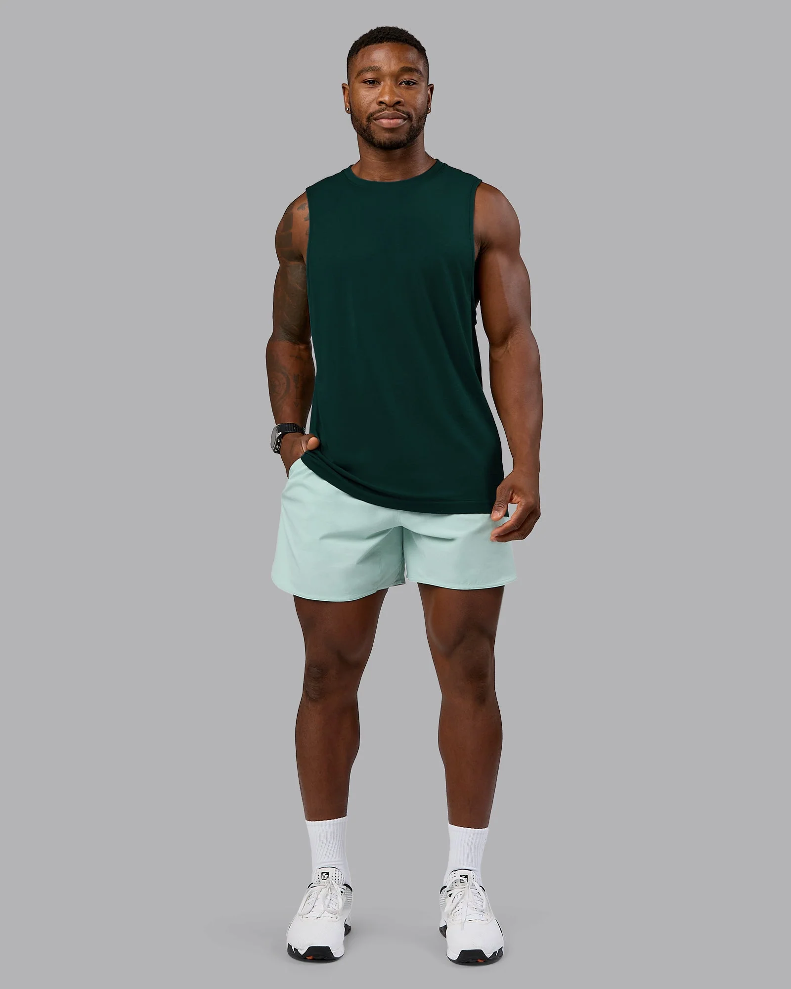 AeroFLX+ Seamless Muscle Tank - Dark Moss/Dark Moss Marl - Image 5