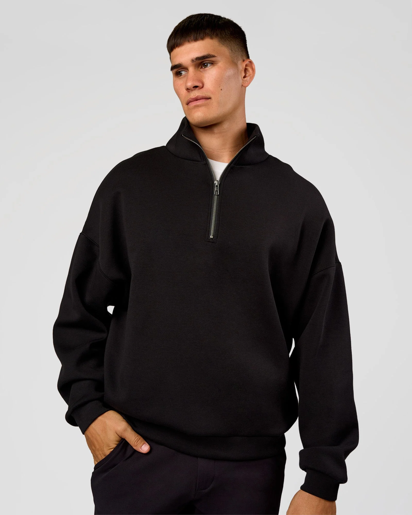 AfterDark ZeroCrease Quarter Zip - Black - Image 10