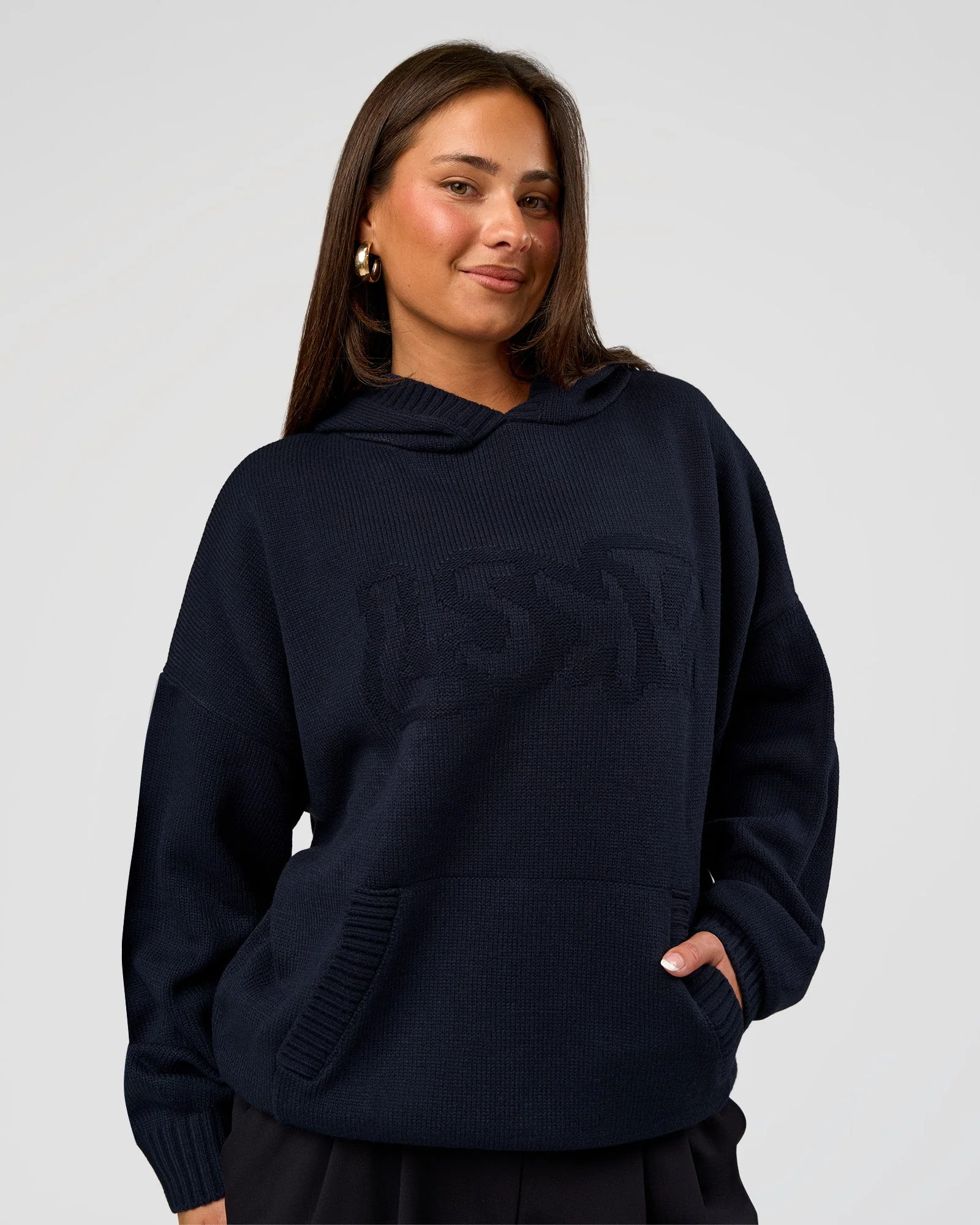 All Day Active Knitted Hoodie - Future Navy