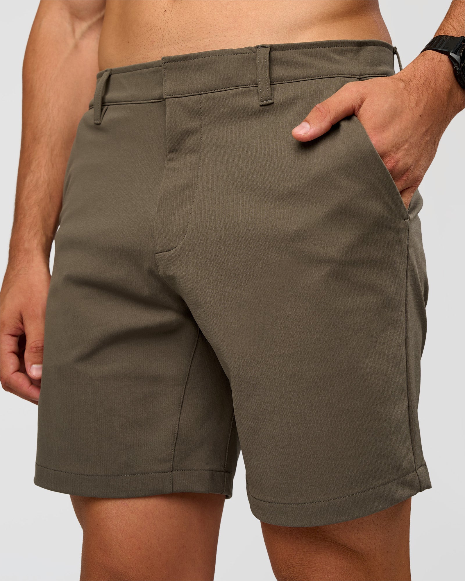 All Day ZeroCrease™ Regular 8" Short - Walnut Grey - Image 3