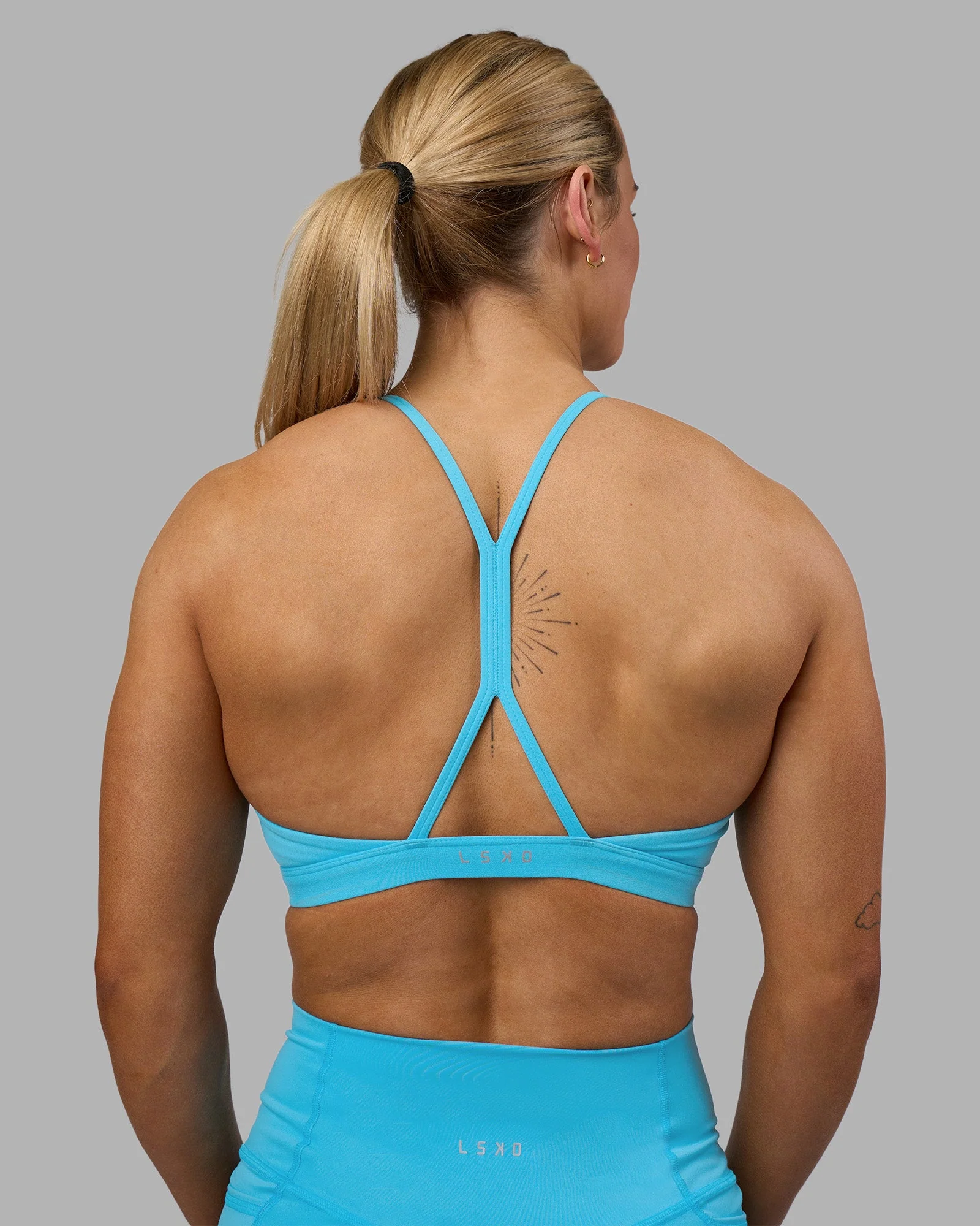 AMRAP High Neck Sports Bra - Blue Atoll - Image 7