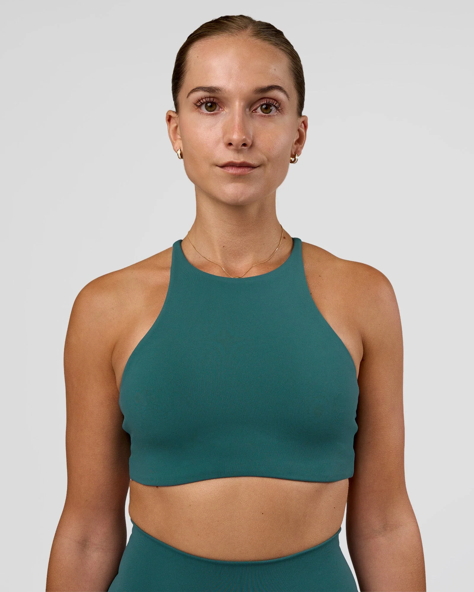 AMRAP High Neck Sports Bra - Transformative Teal