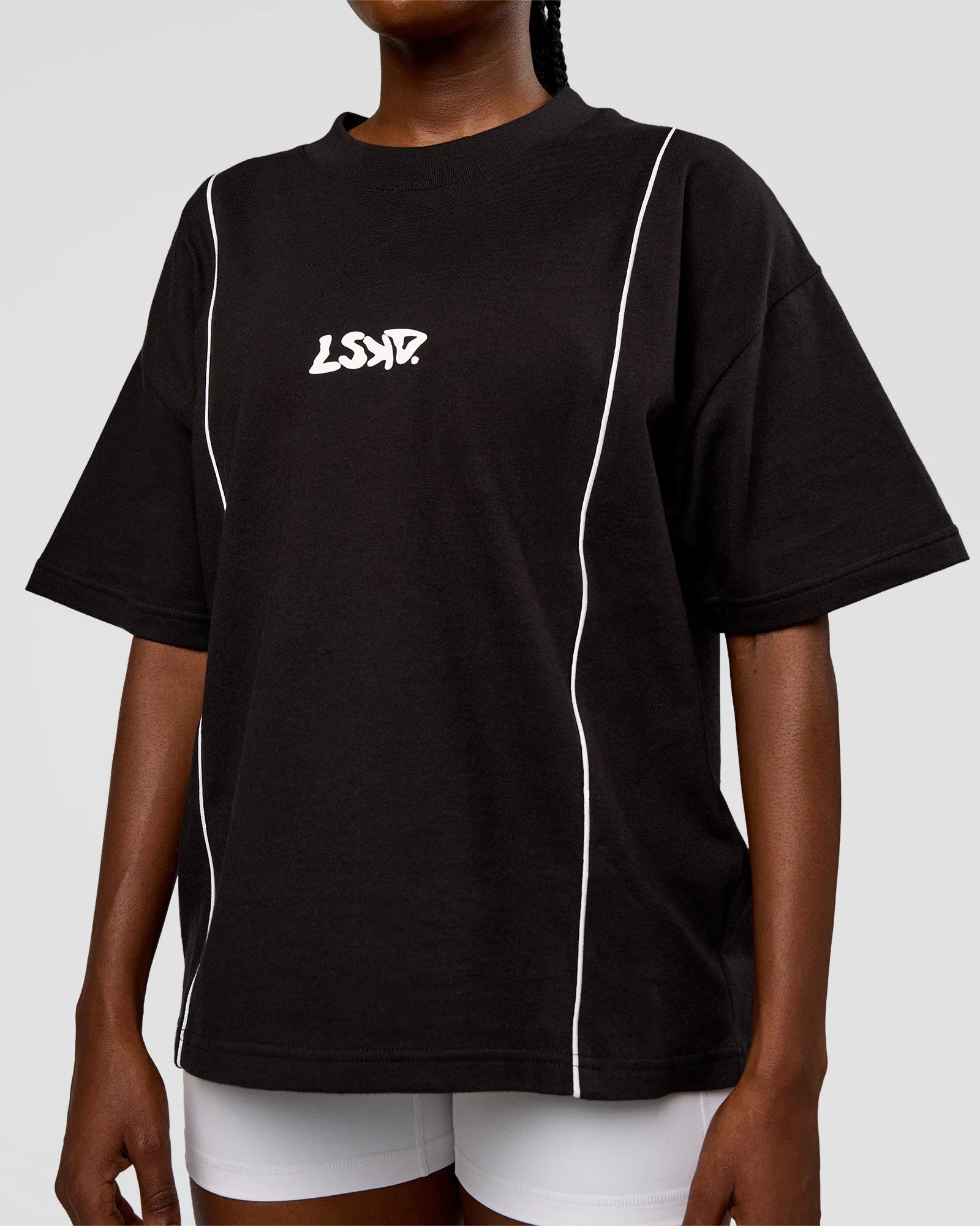 Axis Heavyweight Oversized Boxed Tee - Black-White - Image 11