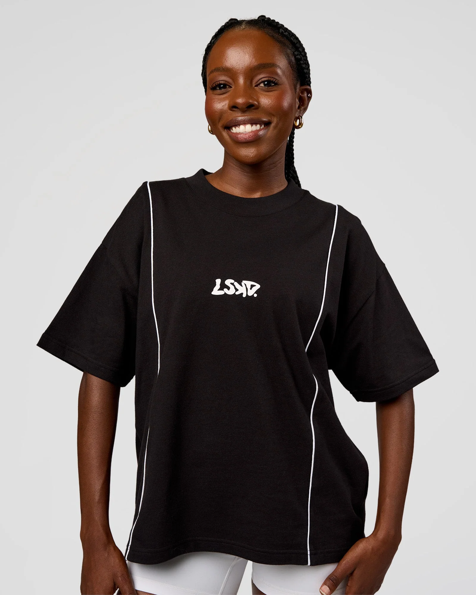 Axis Heavyweight Oversized Boxed Tee - Black-White - Image 4