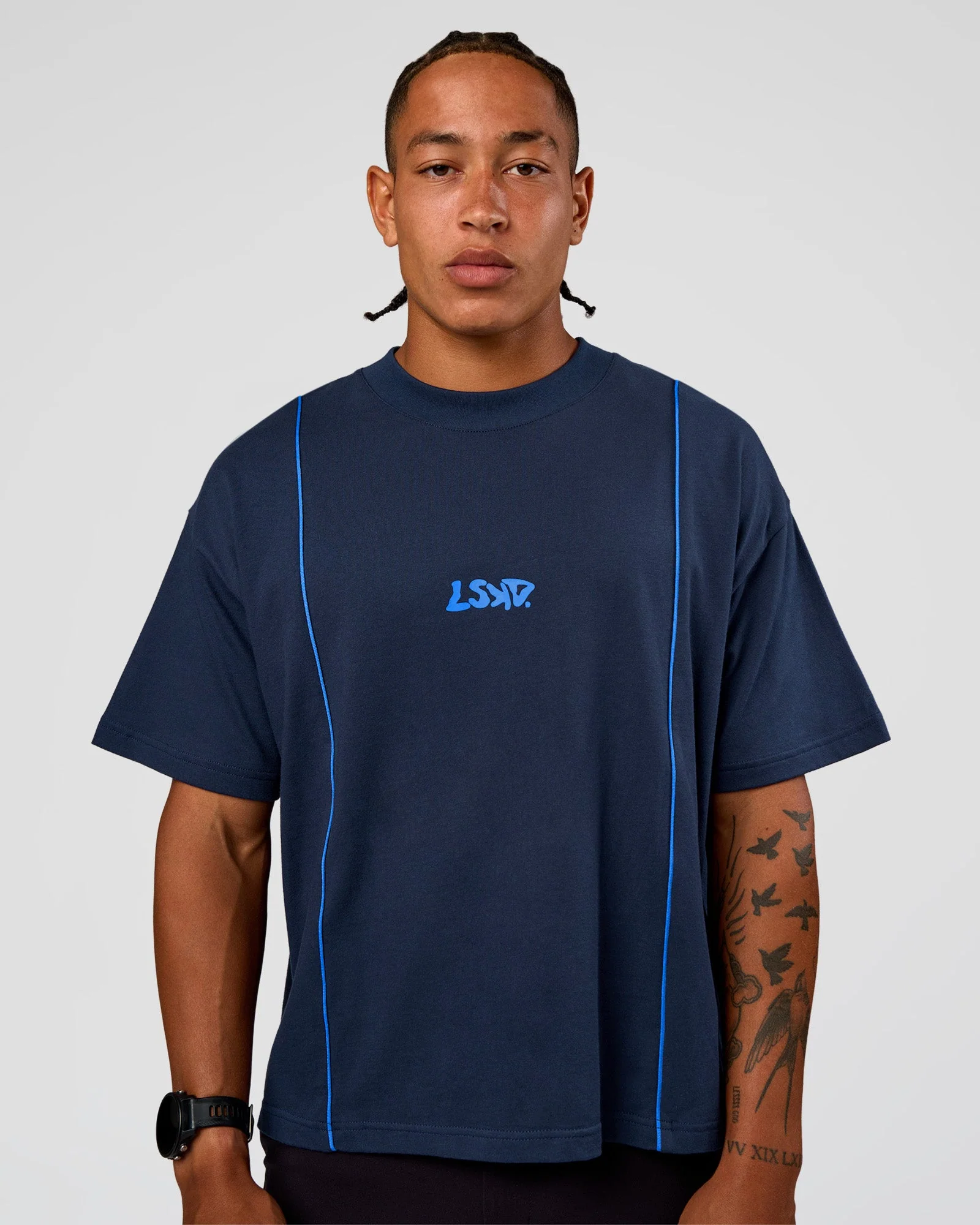Axis Heavyweight Oversized Boxed Tee - Future Navy-Palace Blue - Image 2