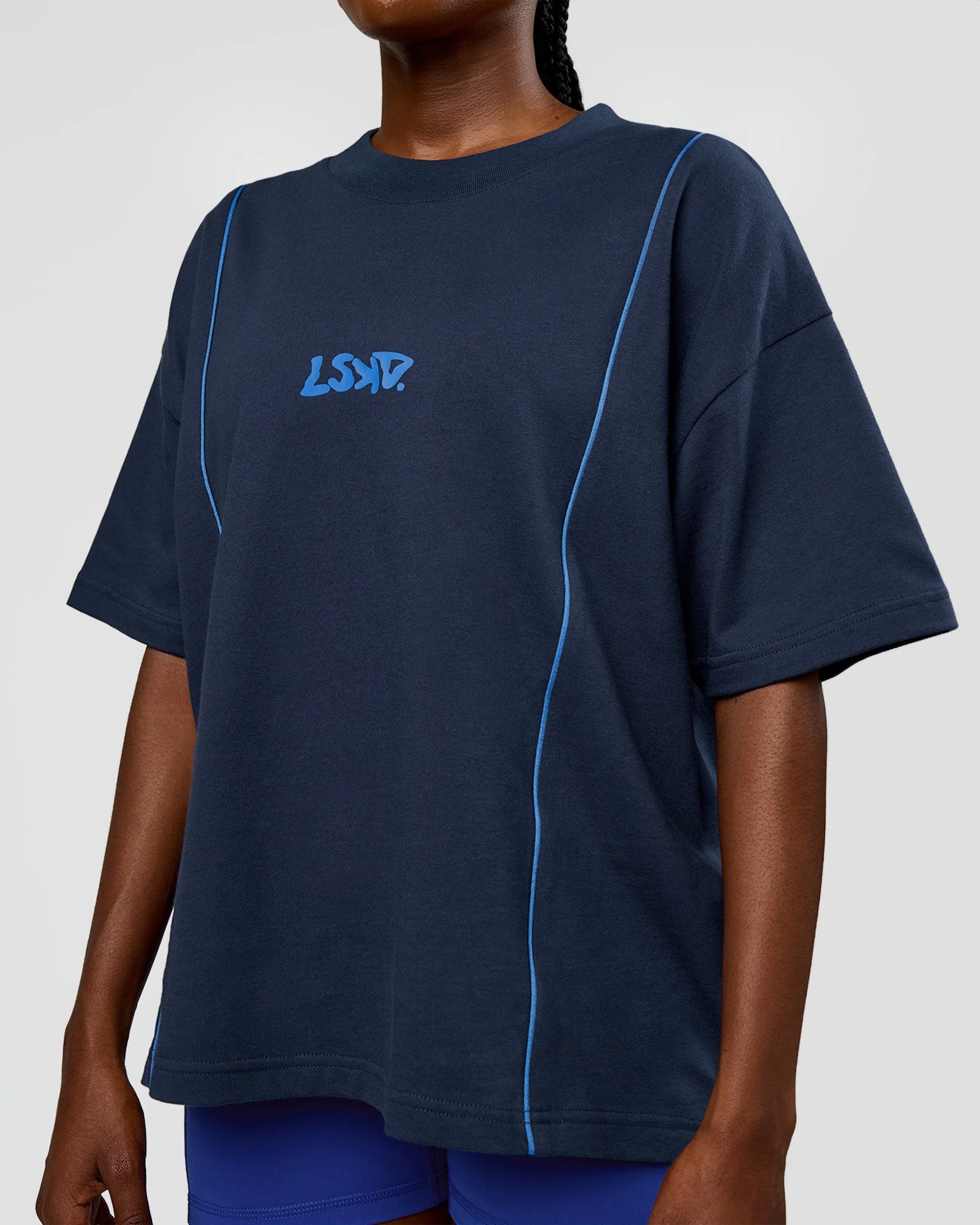 Axis Heavyweight Oversized Boxed Tee - Future Navy-Palace Blue - Image 9