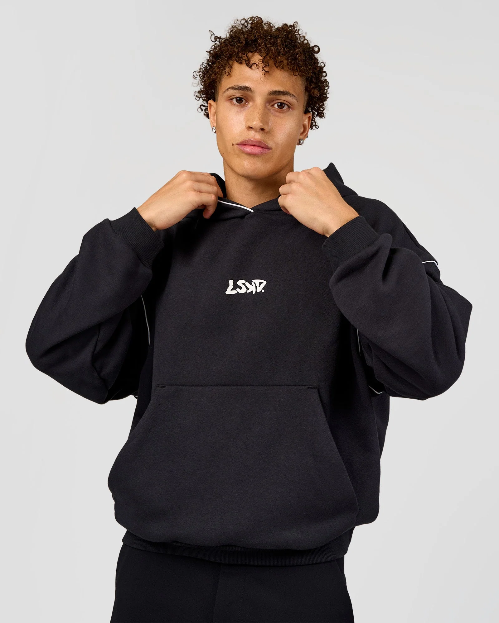 Axis Oversized Hoodie - Caviar-White - Image 2