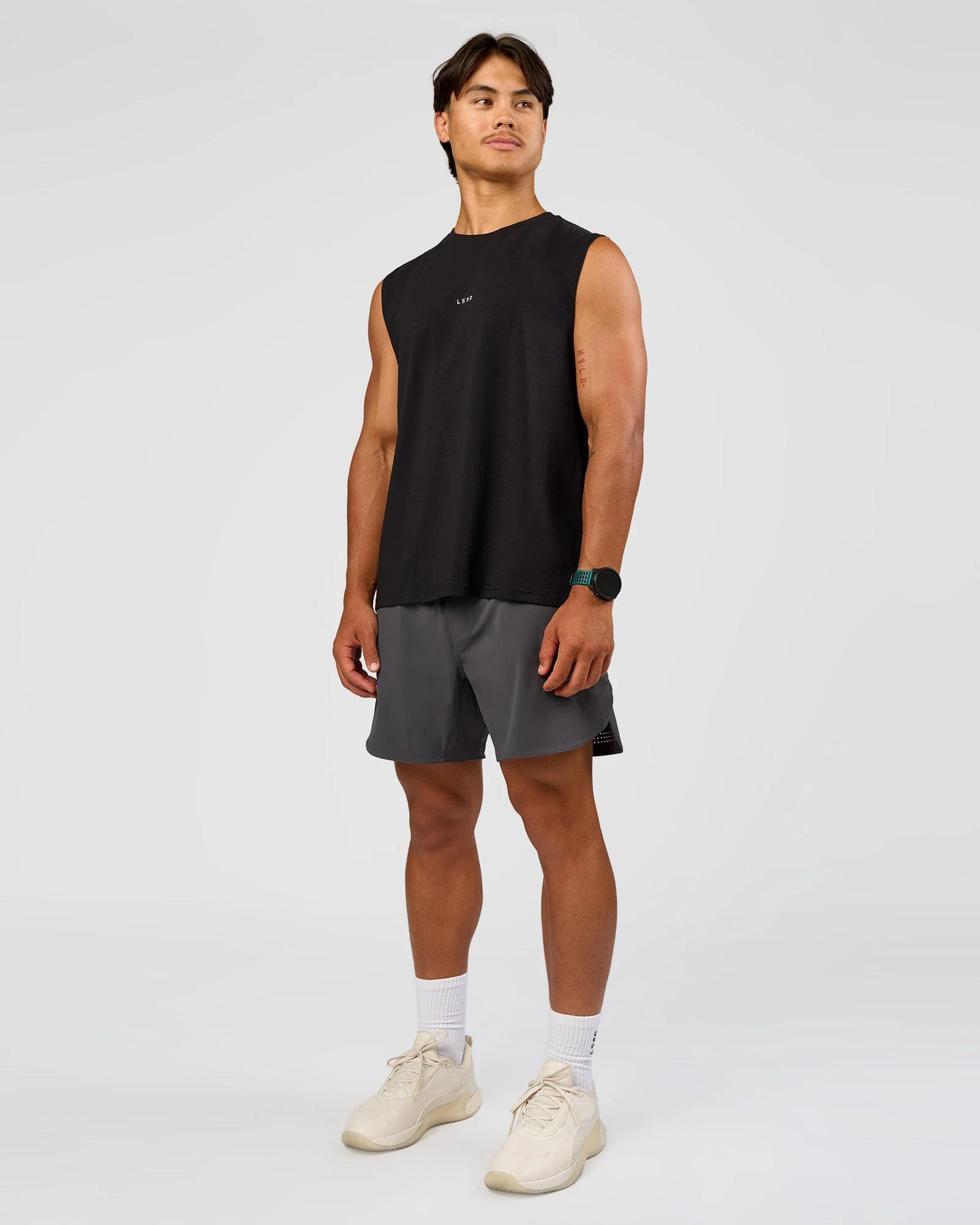 Base FLXCotton Tank Regular Fit -8cm - Black - Image 3