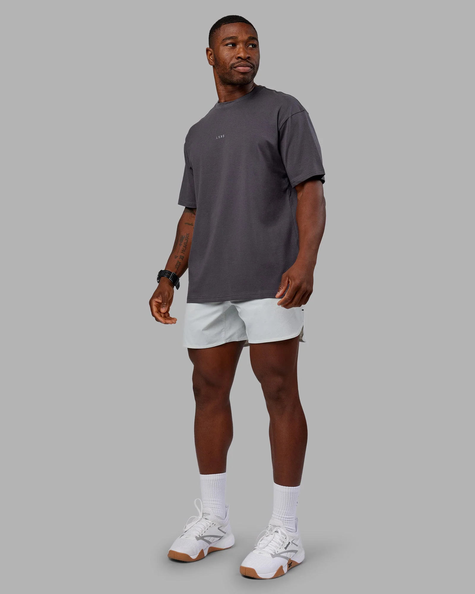 Base FLXCotton Tee Oversized - Dark Storm - Image 5