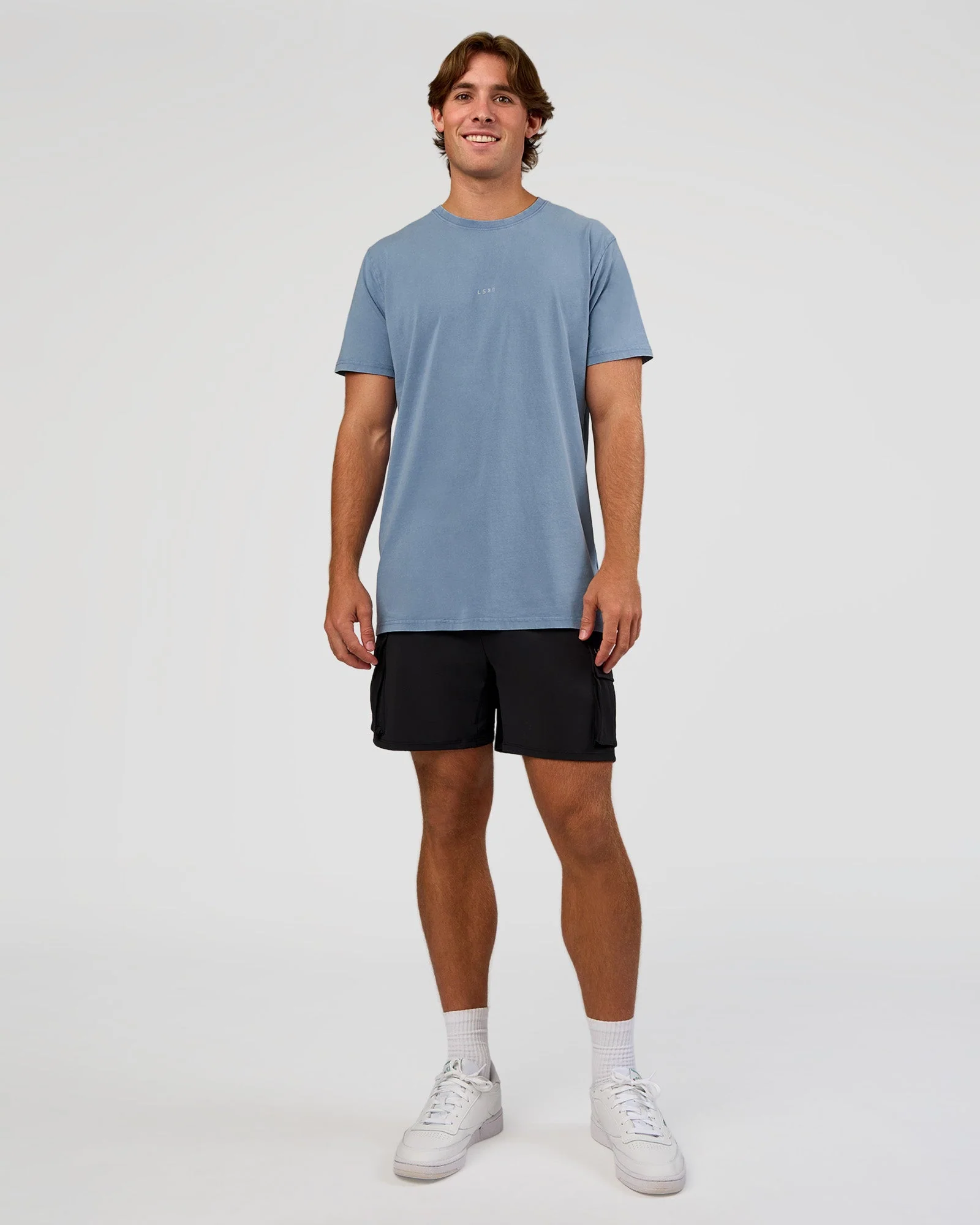 Base FLXCotton Tee Regular Fit +2cm - Elemental Blue Washed - Image 5