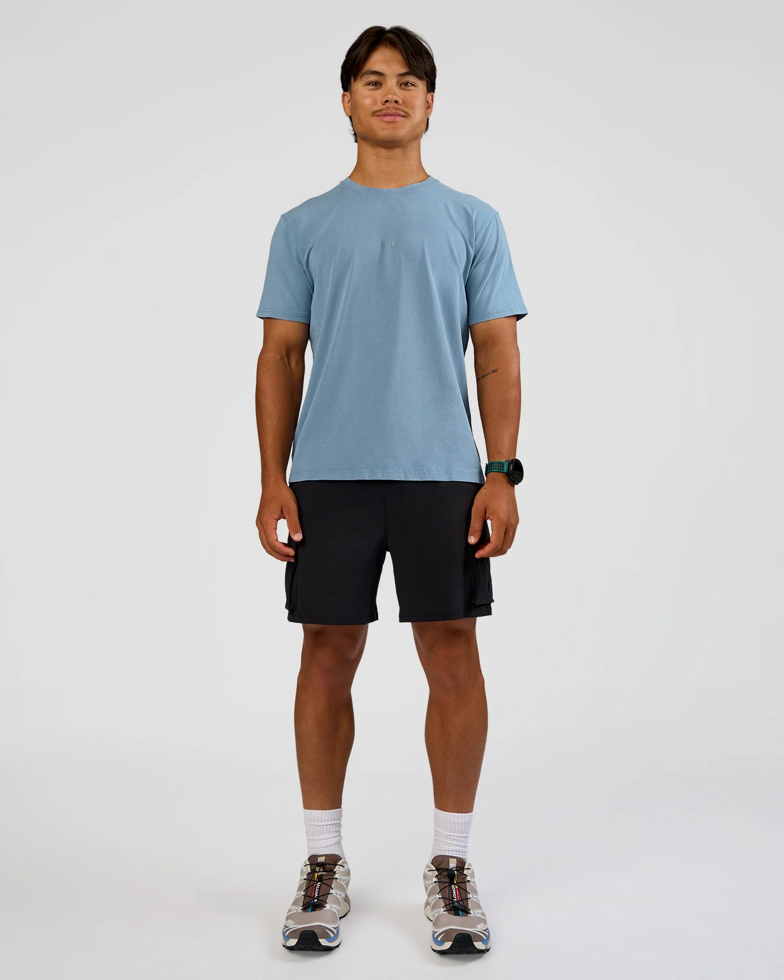 Base FLXCotton Tee Regular Fit -8cm  - Elemental Blue Washed - Image 2