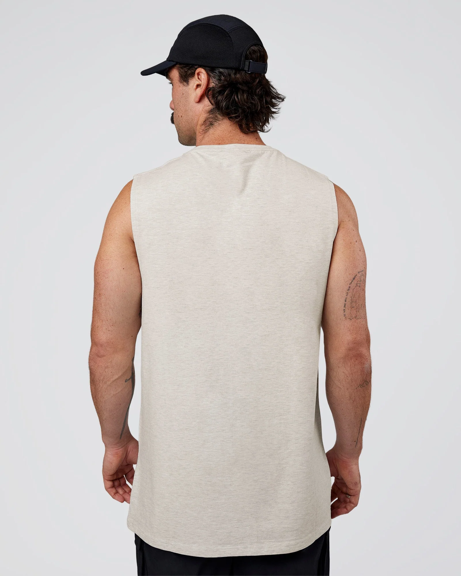 Base Heavyweight FLXCotton Tank Regular Fit +2cm - Silver Marl - Image 2