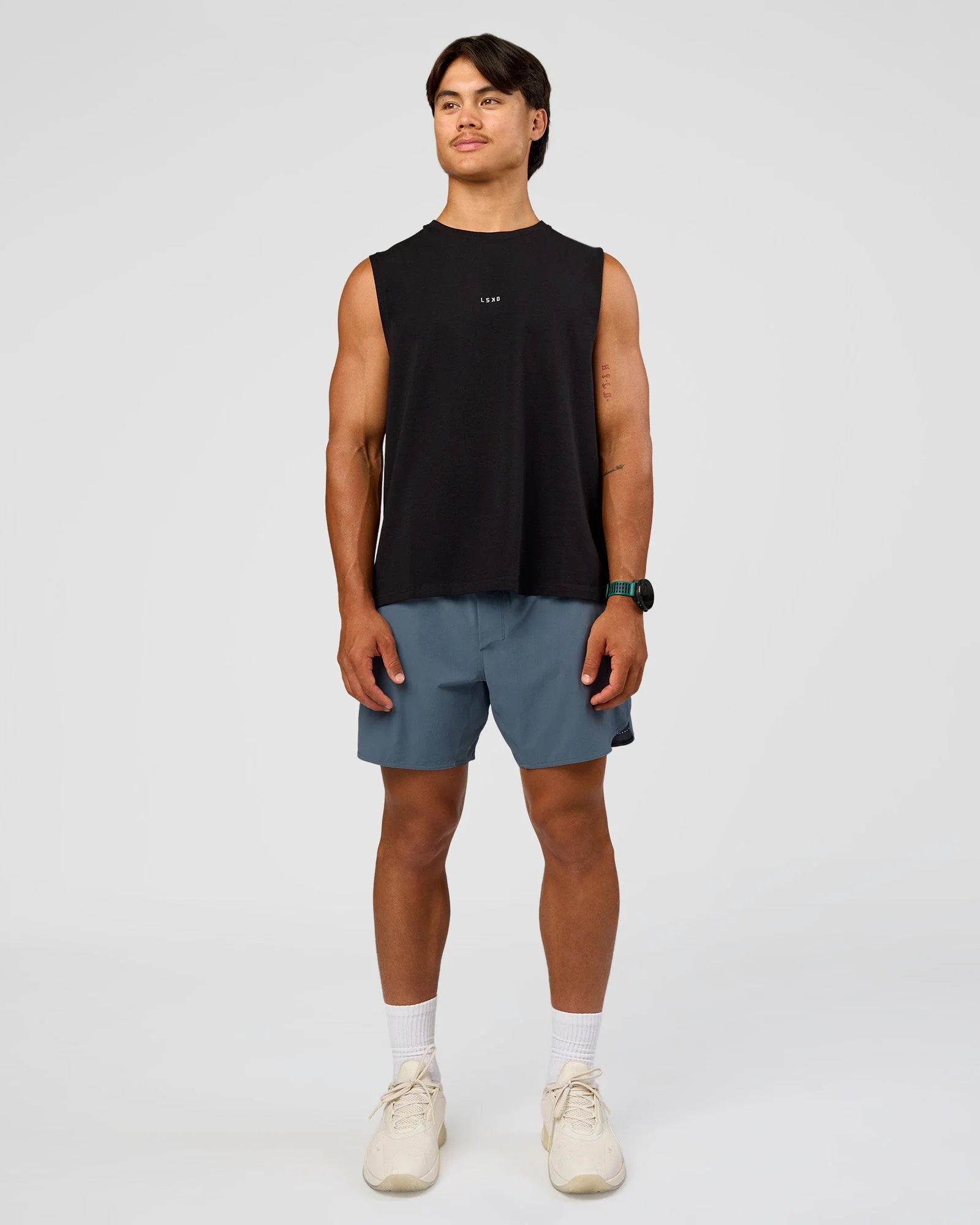 Base Heavyweight FLXCotton Tank Regular Fit -8cm - Black - Image 4