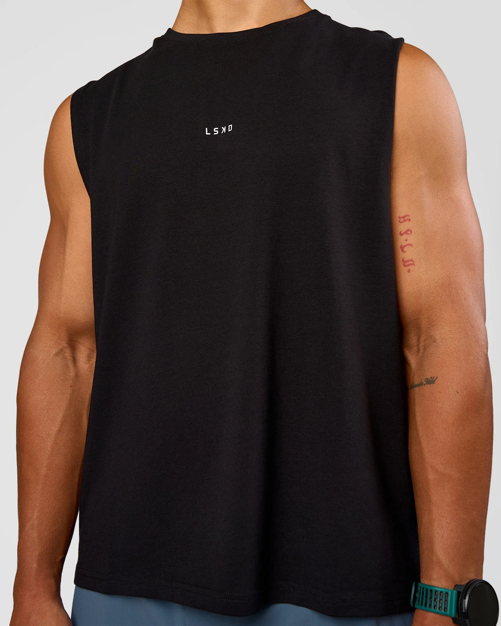 Base Heavyweight FLXCotton Tank Regular Fit -8cm - Black - Image 5