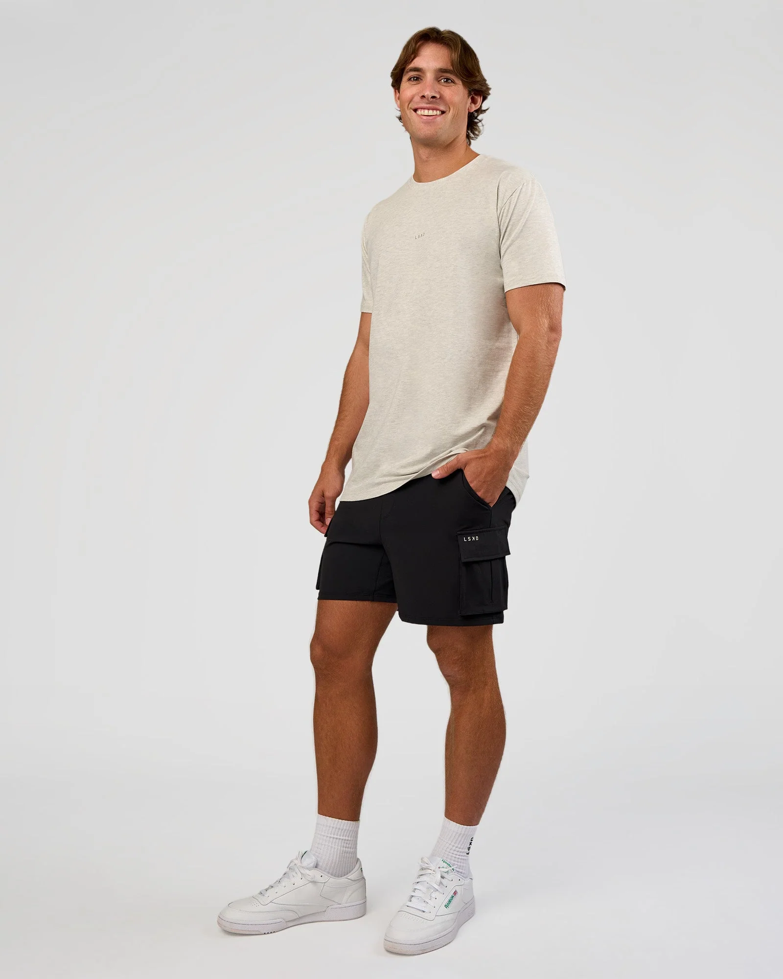 Base Heavyweight FLXCotton Tee Regular Fit +2cm - Silver Marl - Image 5