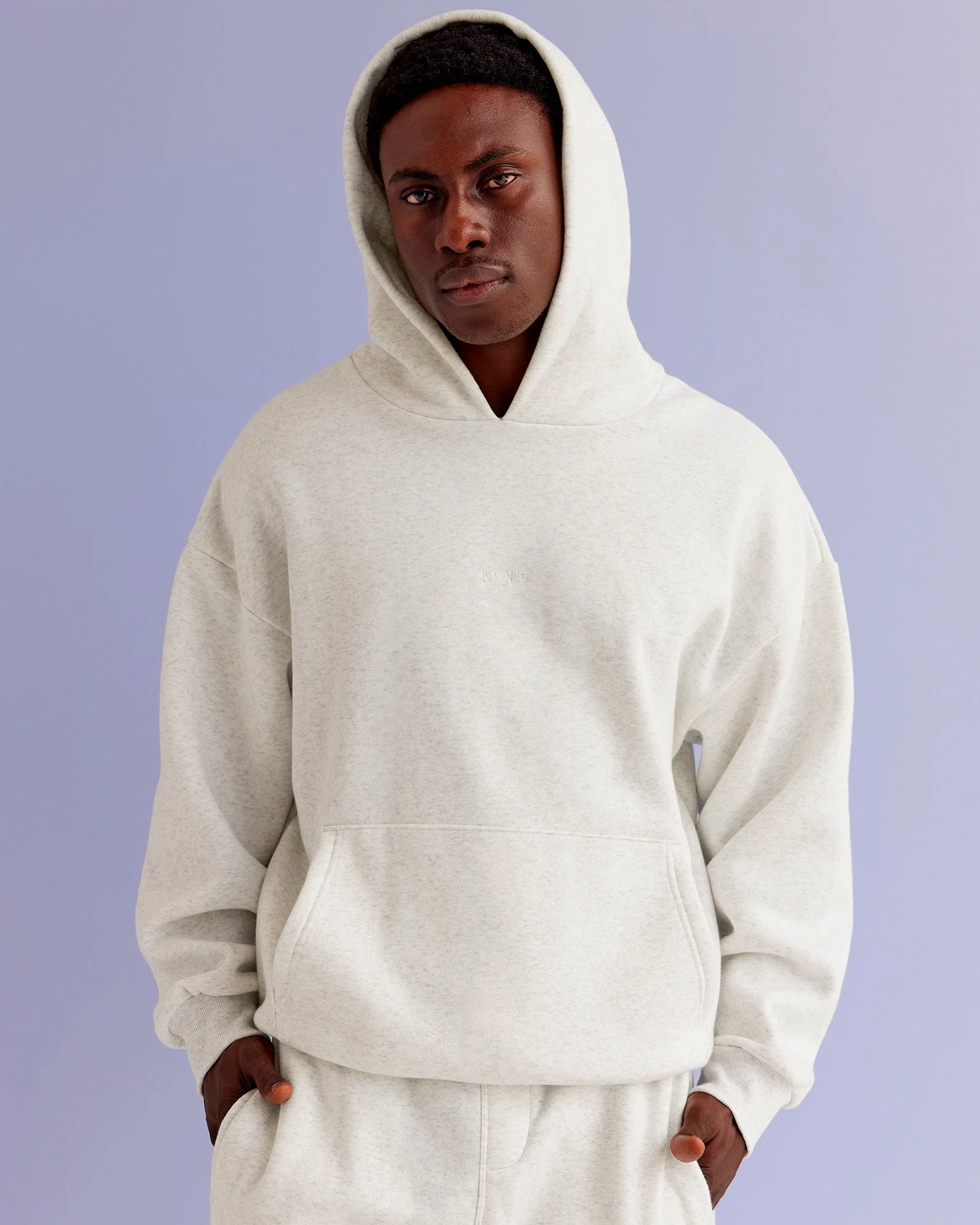 Base Oversized Hoodie - Silver Marl