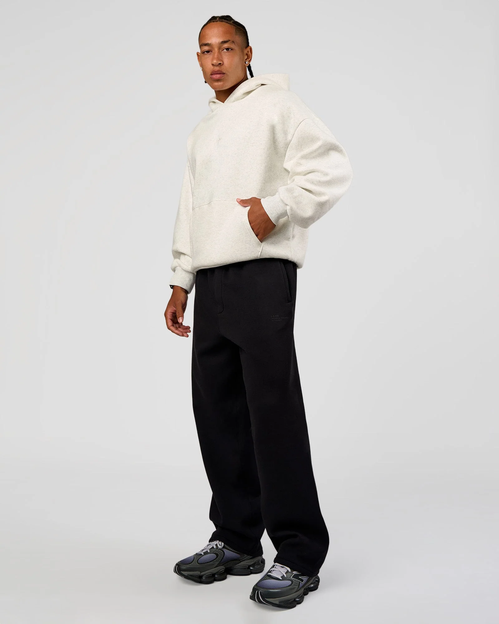 Base Oversized Hoodie - Silver Marl - Image 11