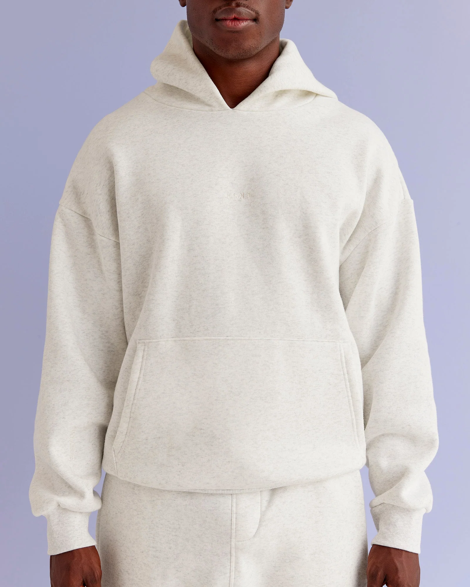 Base Oversized Hoodie - Silver Marl - Image 5