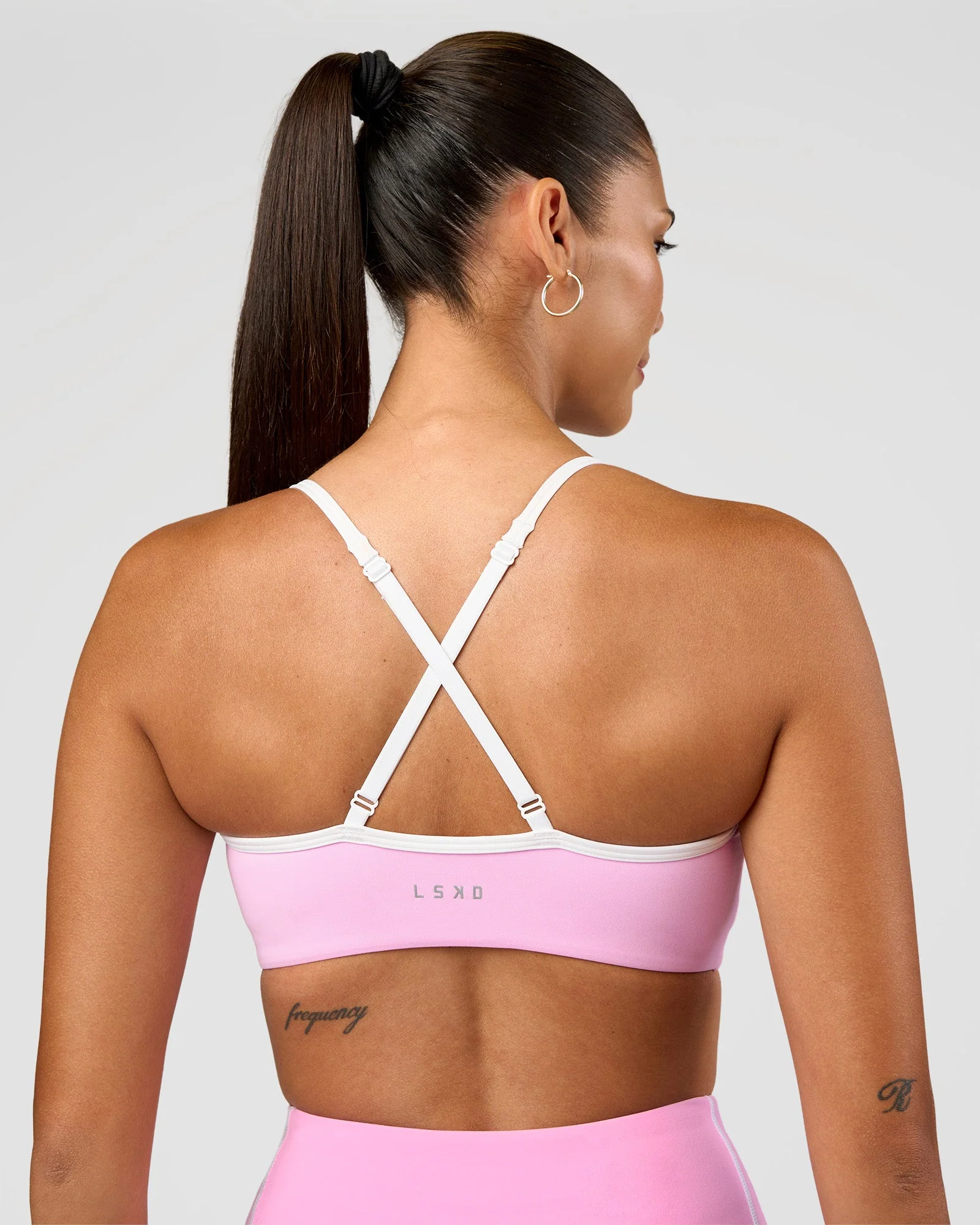 Blushing Sports Bra - Pink Rose-White - Image 2