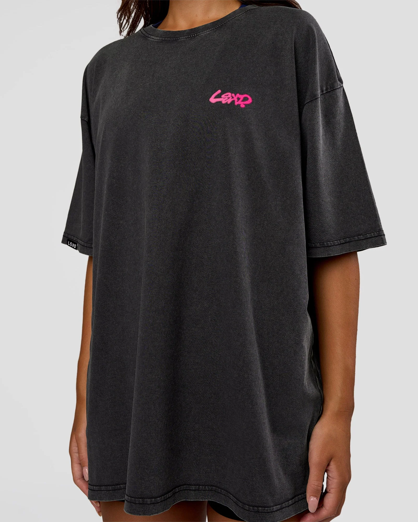 Break Through FLXCotton Oversized Tee - Black-Plum Caspia - Image 8