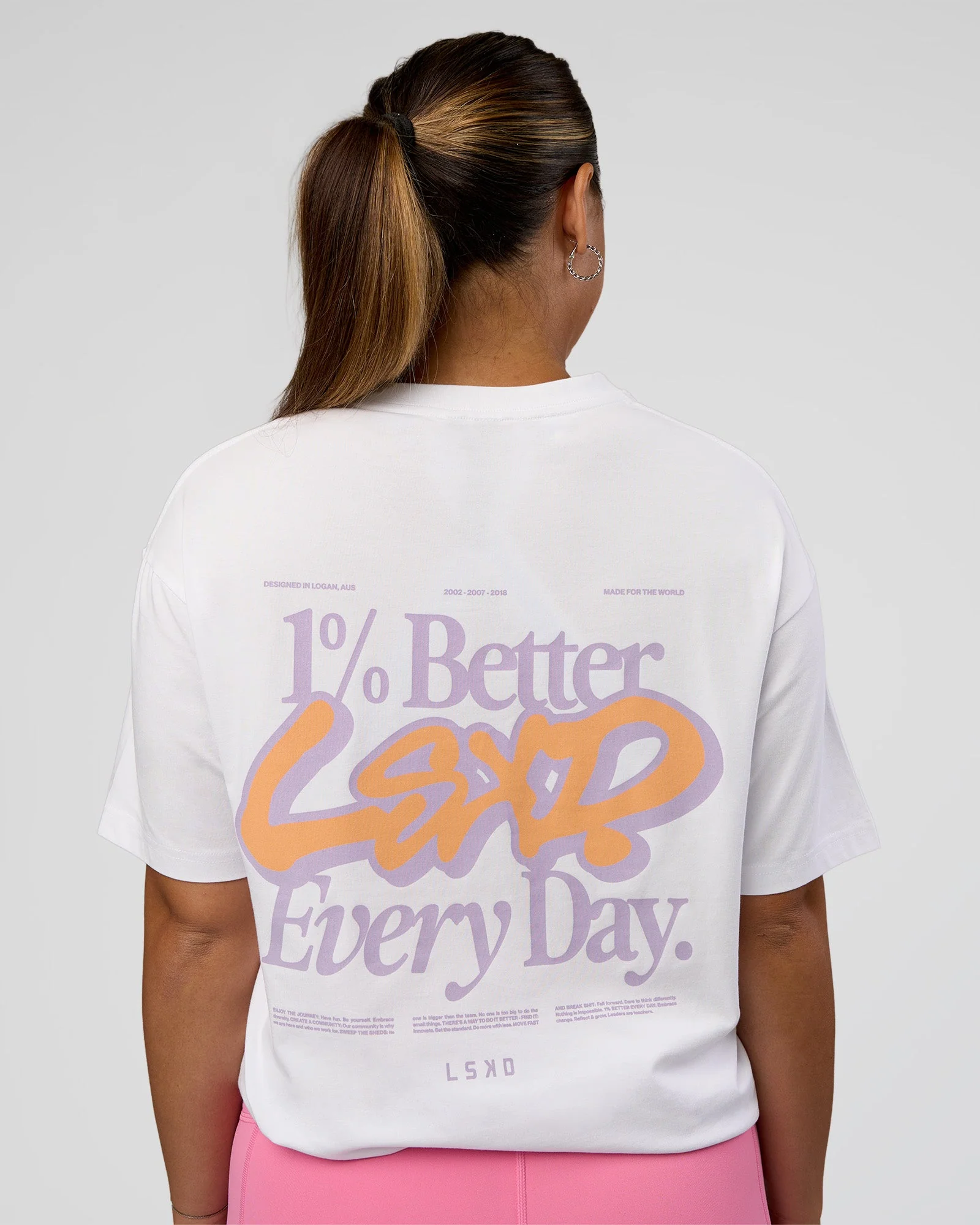 Break Through FLXCotton Oversized Tee - White-Pale Lilac - Image 11