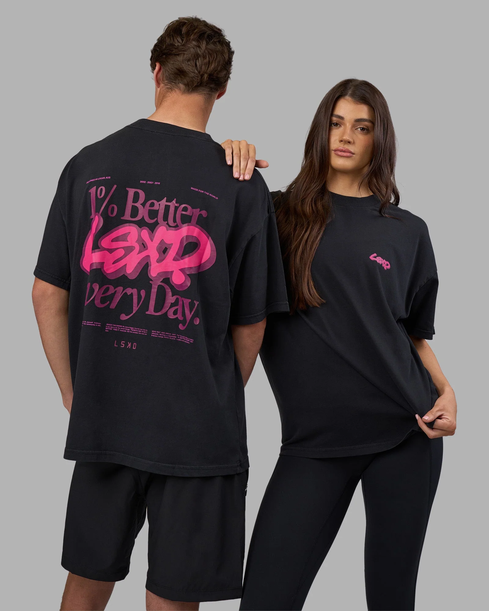Break Through Heavyweight Oversized Tee - Black Washed-Plum Caspia