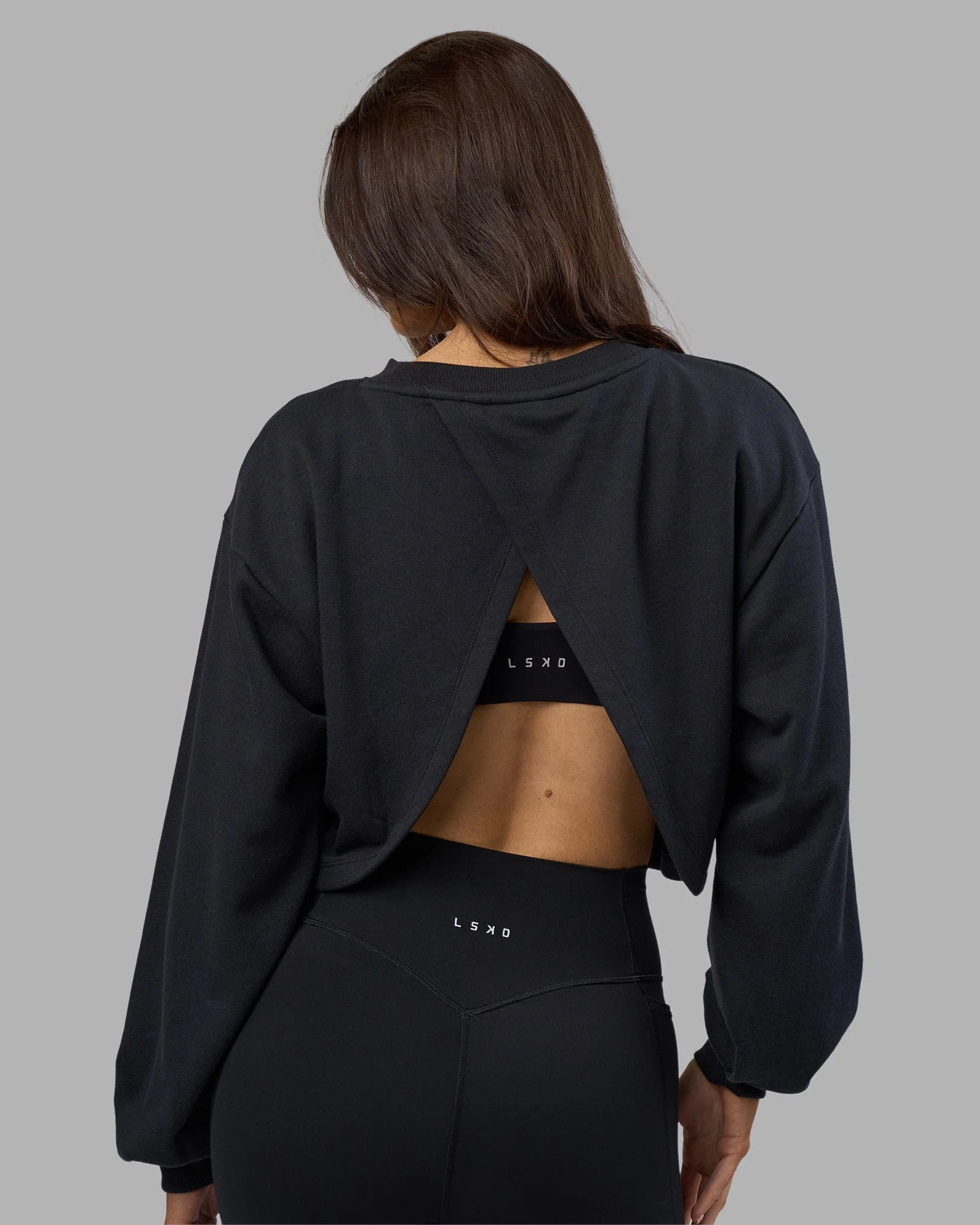 Breeze Open Back Sweater - Black-Black - Image 4