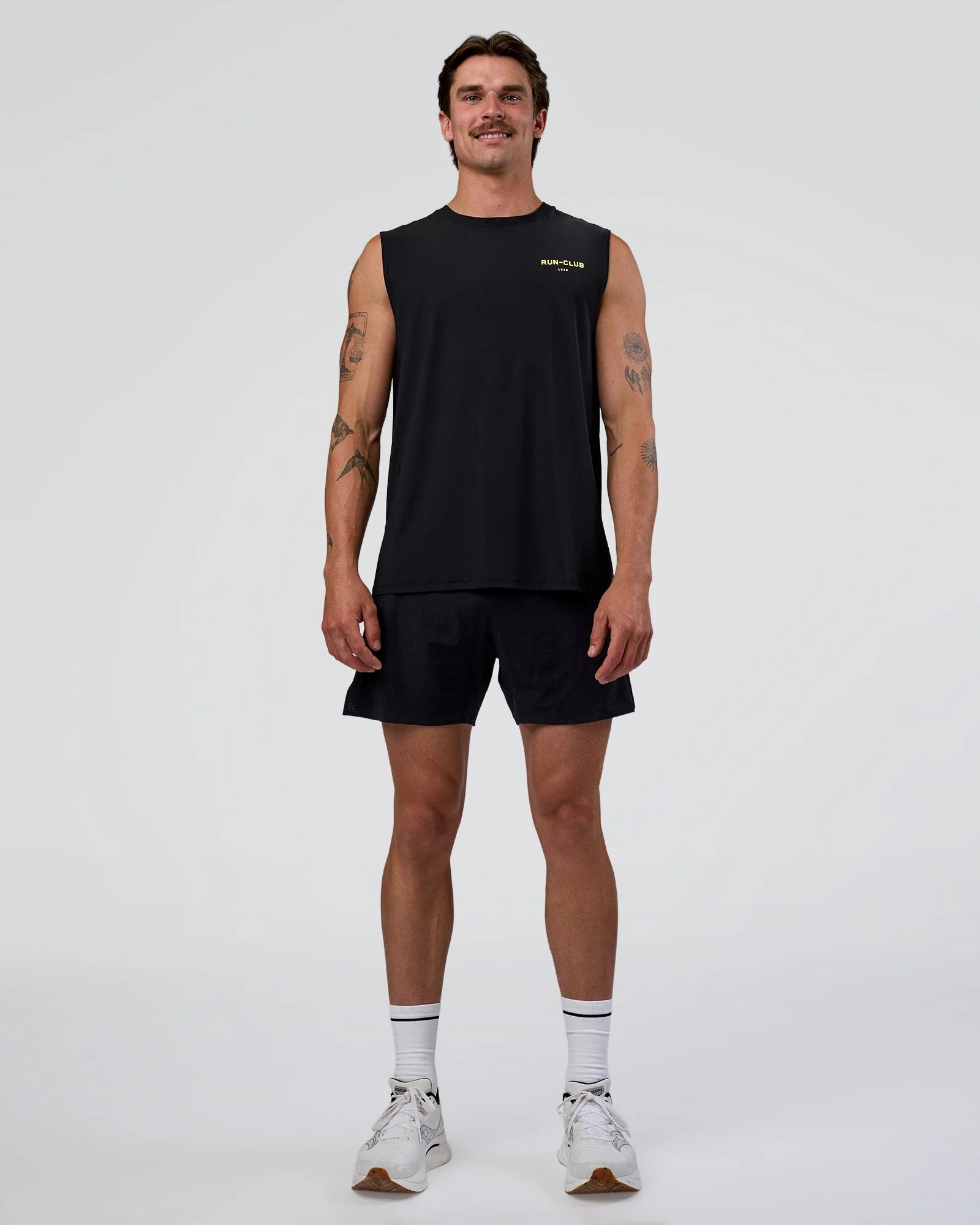 Cadence RUN CLUB Muscle Tank - Black-Yellow Fizz - Image 6